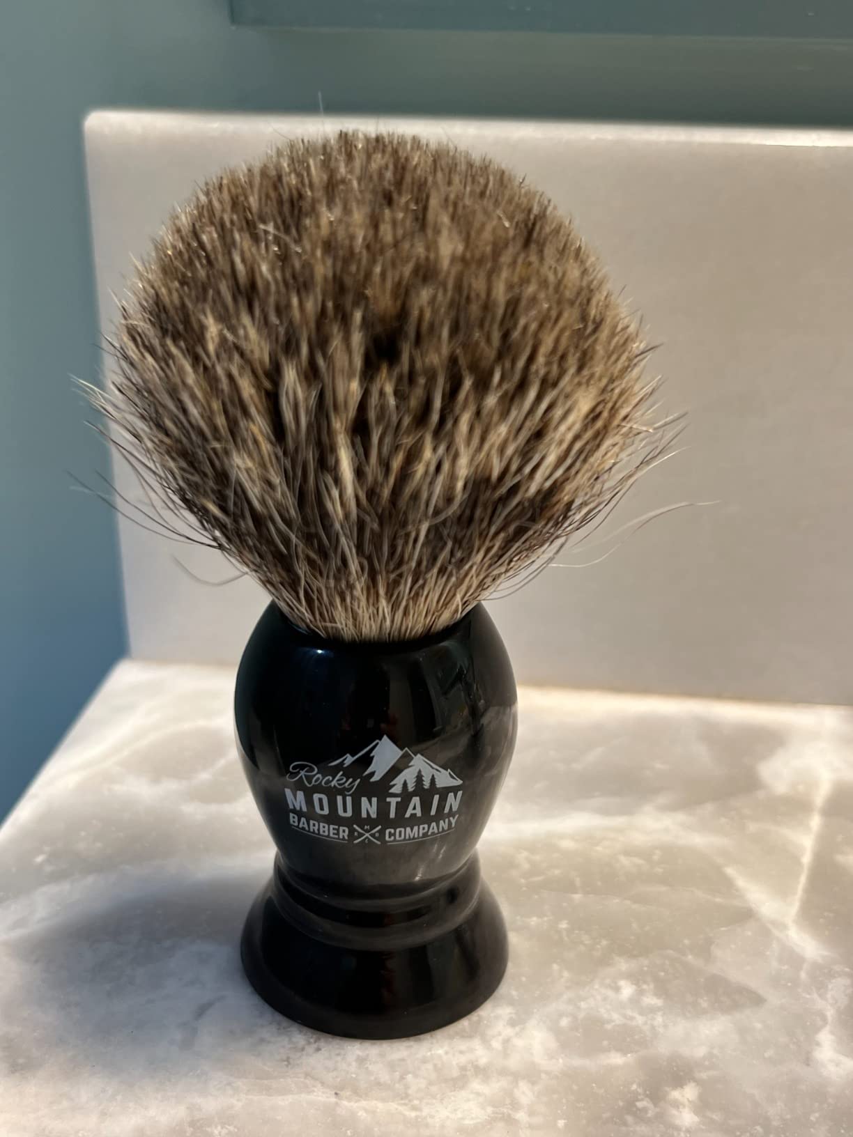 Rocky Mountain Barber Company Badger Hair Shaving Brush for Men with Stand customer photo 2