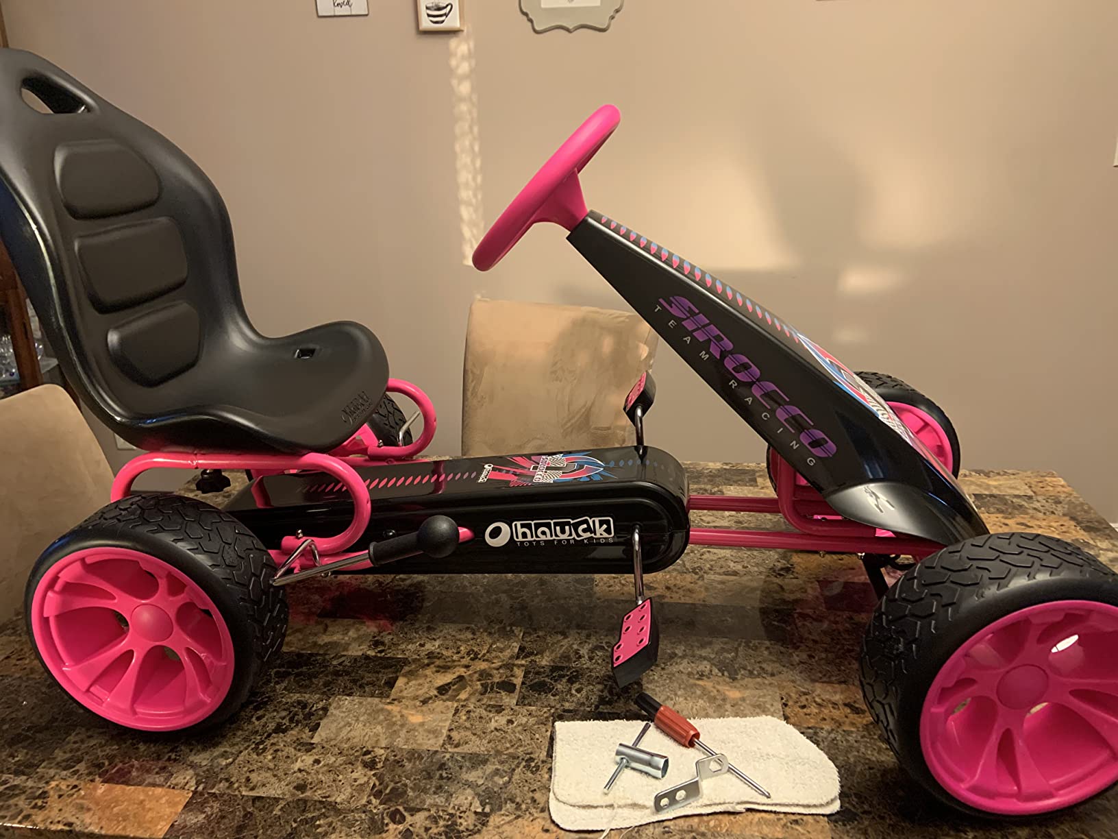 hauck Sirocco Go Kart Kids Pedal Racing Ride-On for Ages 4-12, Pink customer photo 1