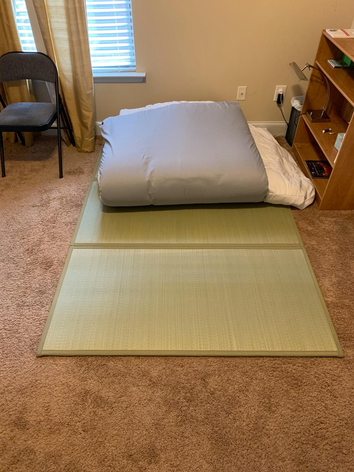 FULI Japanese Tatami Mattress, Foldable Igusa Rush Grass, Natural, Twin XL customer photo 1