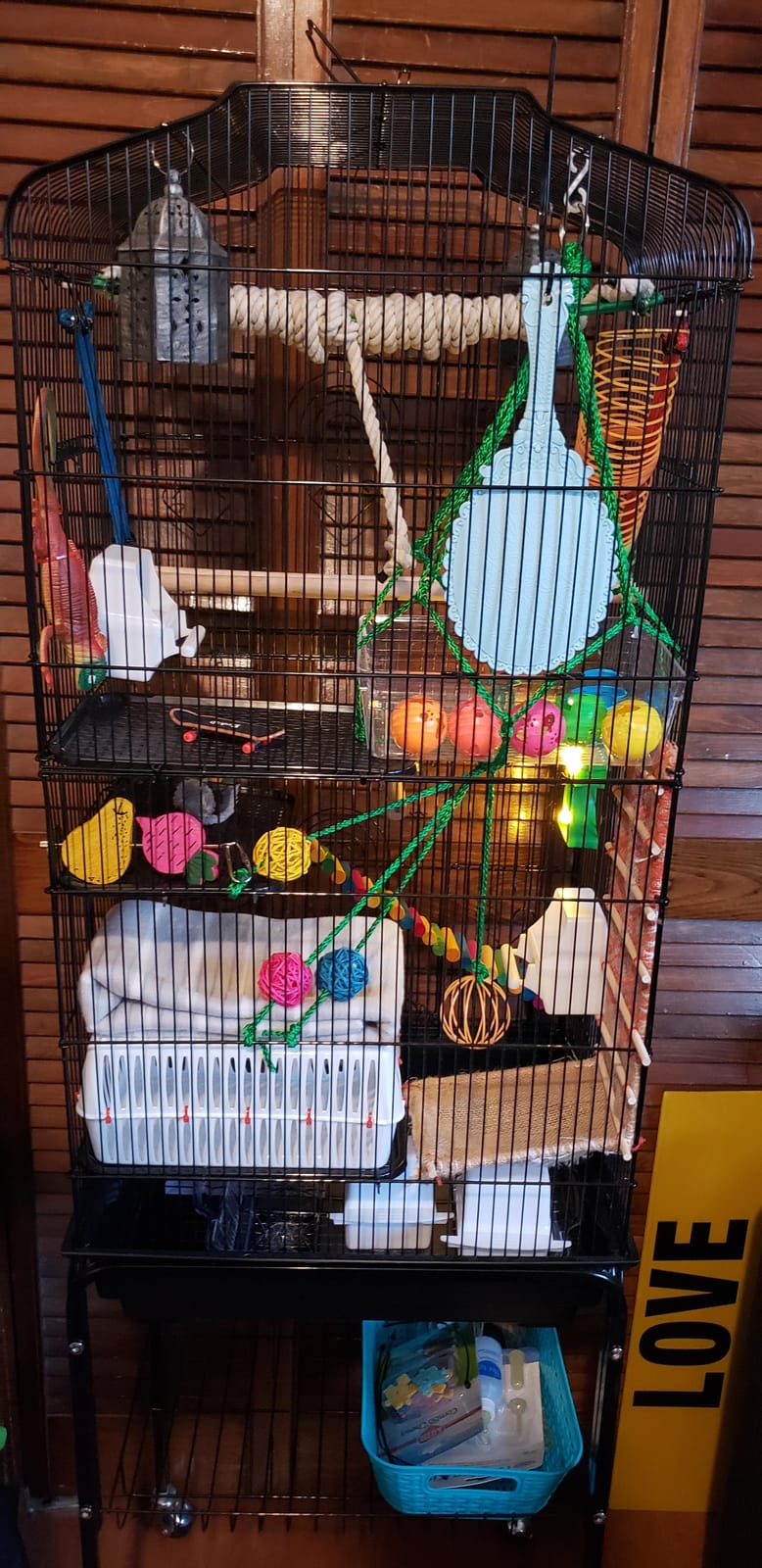 ZENY 63.4 Inch Bird Cage, Rolling Wrought Iron Parrot Cage customer photo 2