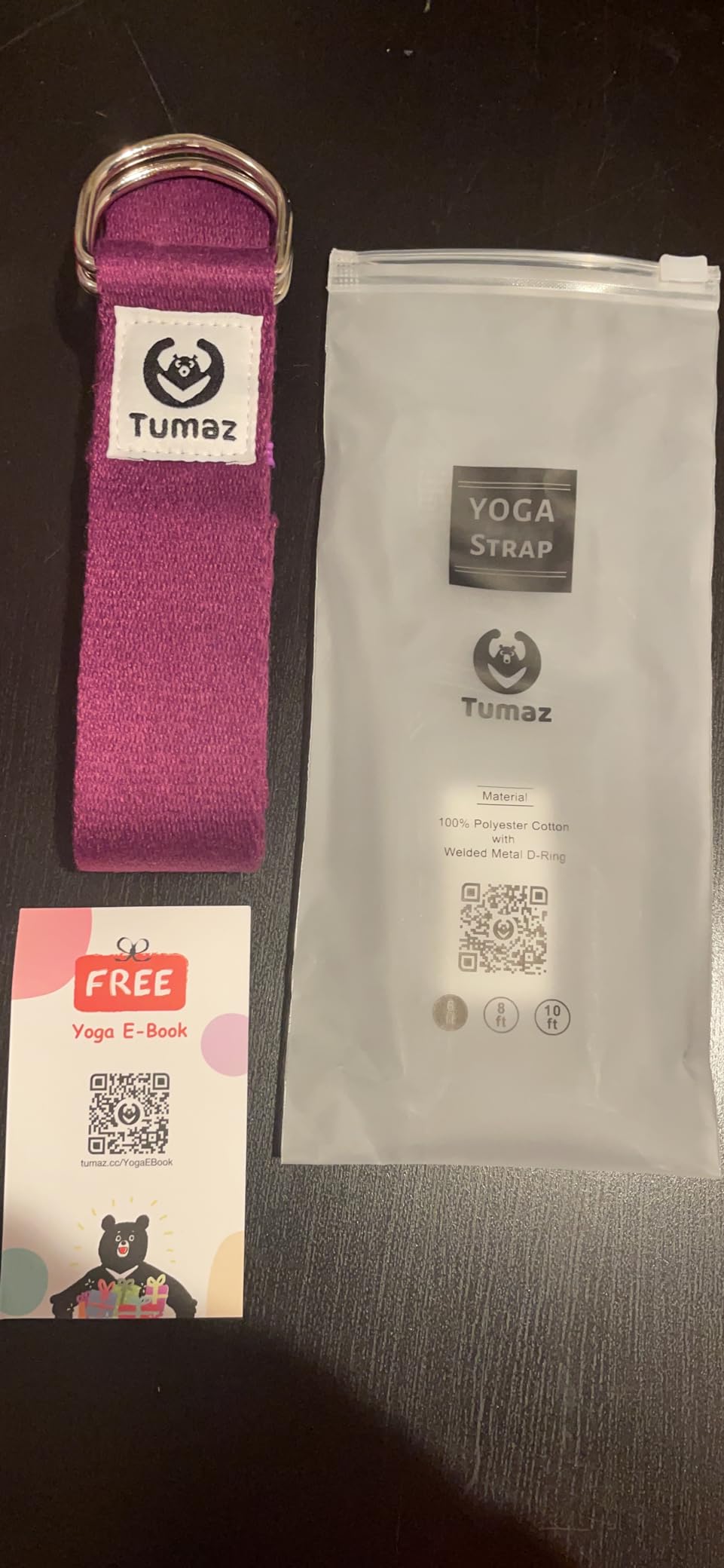 Tumaz Yoga Strap for Stretching with Adjustable D-Ring, 6/8/10 ft | Adjustable D-Ring | Soft Cotton Blend | 15+ Colors | Non-Elastic Yoga Belt for Pilates Stretching & Physical Therapy customer photo 2