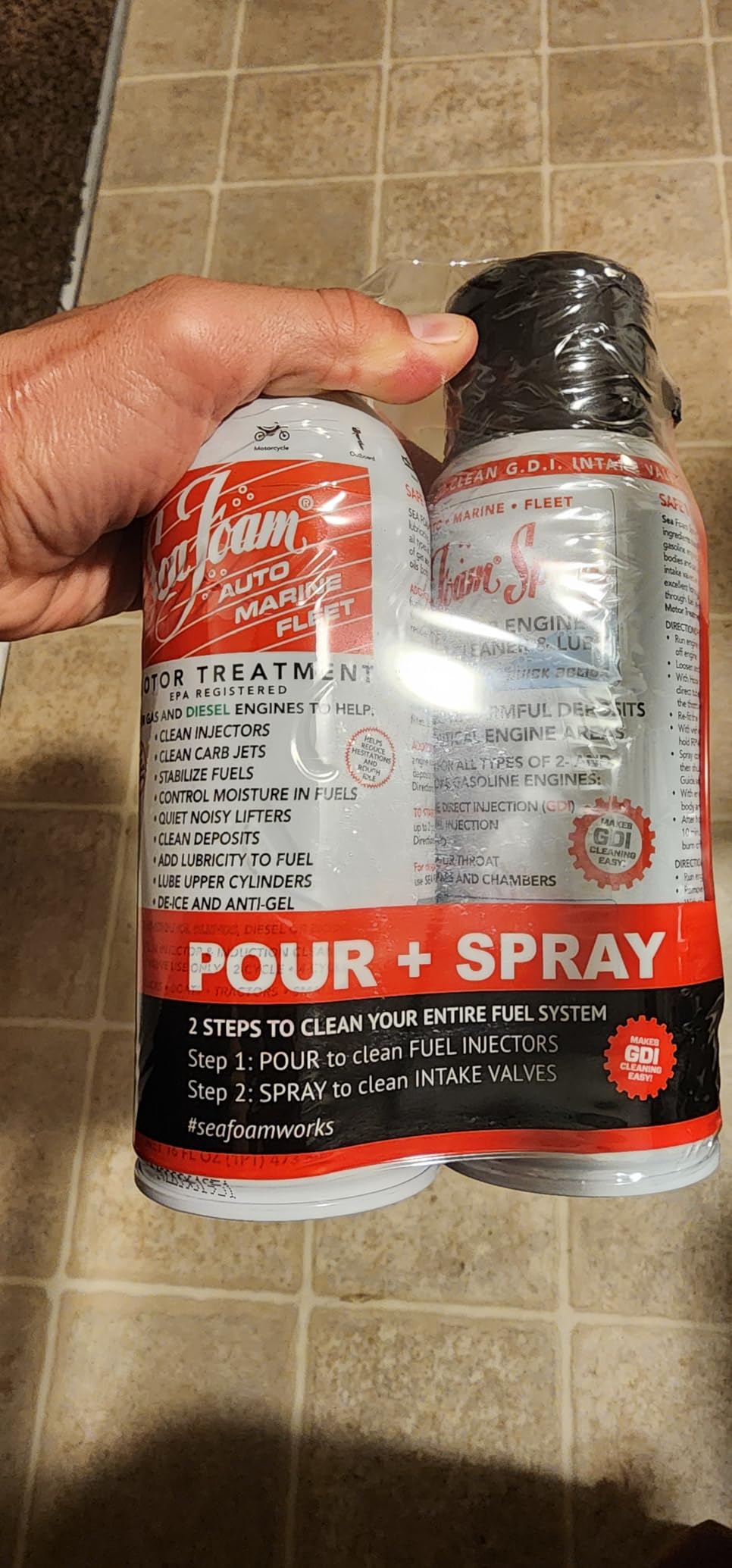 Sea Foam Motor Treatment | Fuel System Cleaner, Fuel Stabilizer & Oil Treatment | Gas & Diesel Additive for Cars & Trucks | 16 oz, Pack of 3 customer photo 2