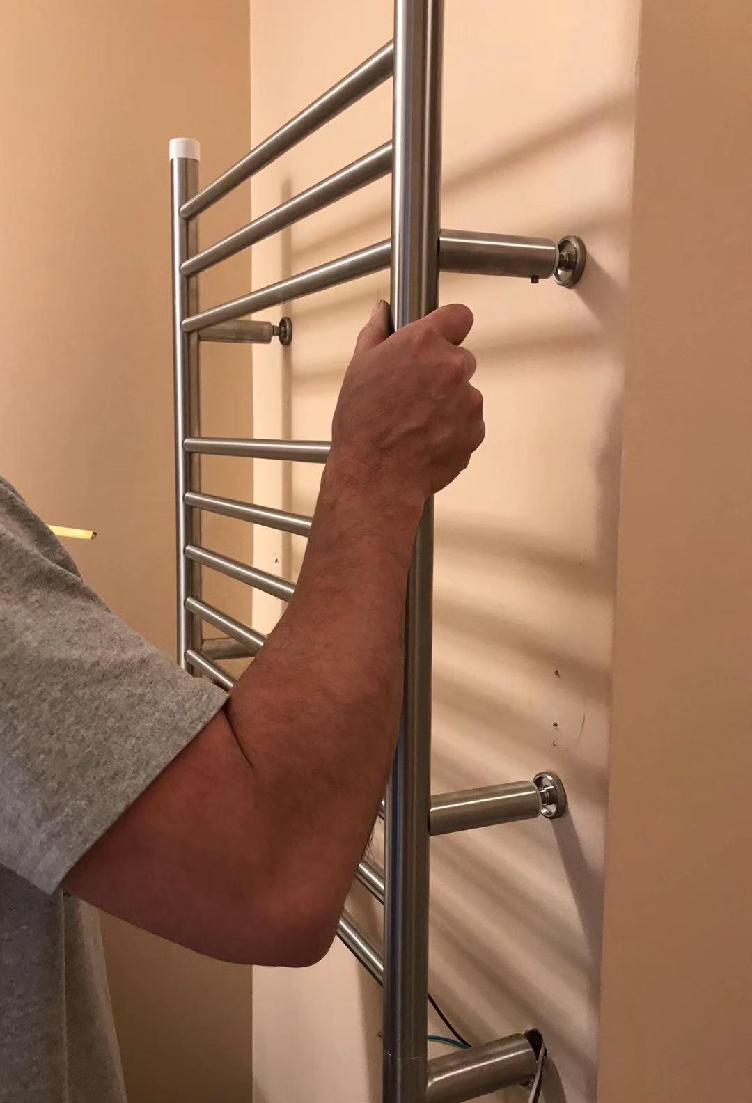 HEATGENE Towel Warmer, Heated Towel Rack, Hardwired, Brushed customer photo 2
