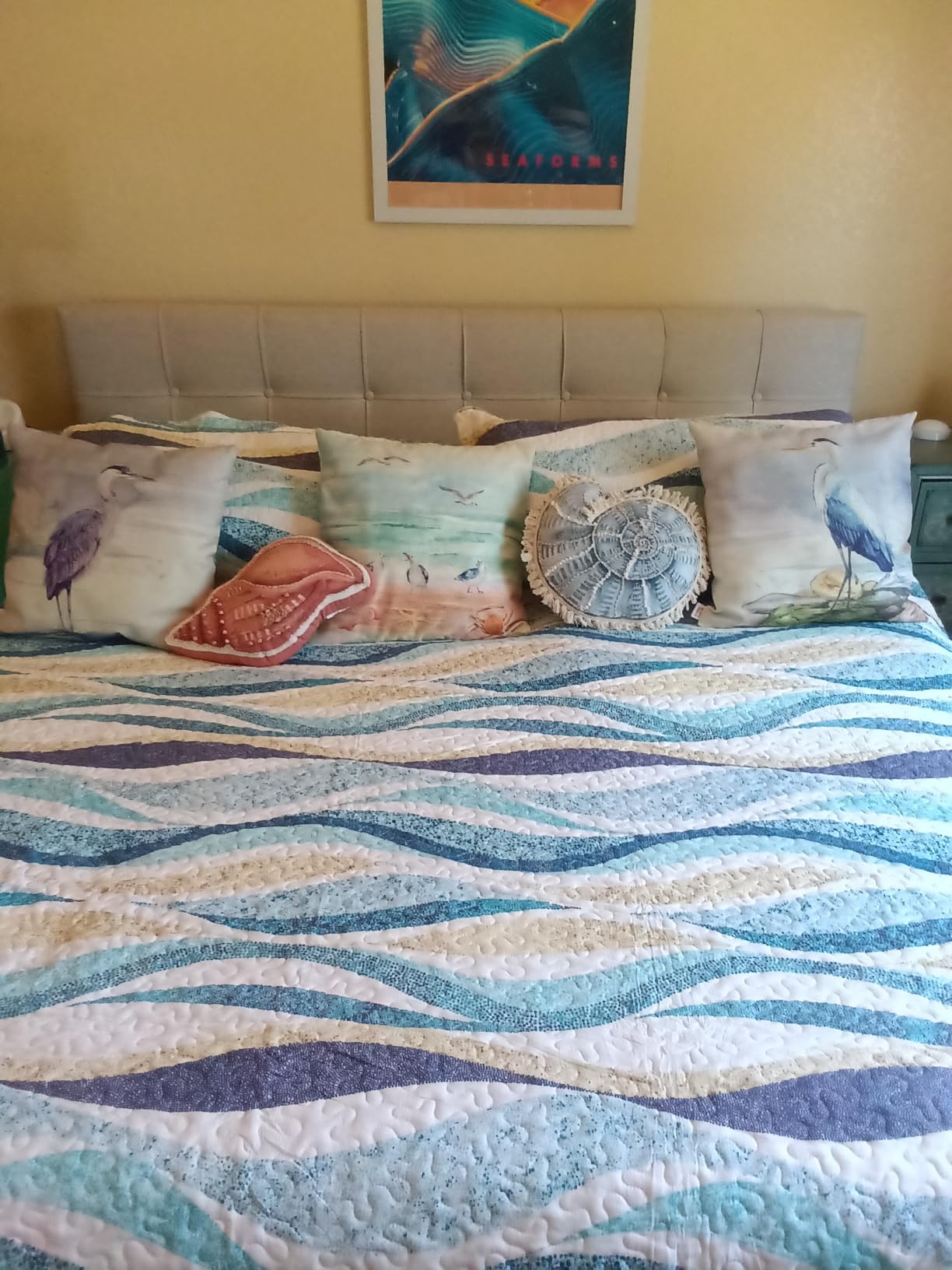 NEWLAKE Cotton Bedspread Quilt Sets-Reversible Patchwork Coverlet Set, European Gorgeous Floral Pattern, King Size customer photo 2