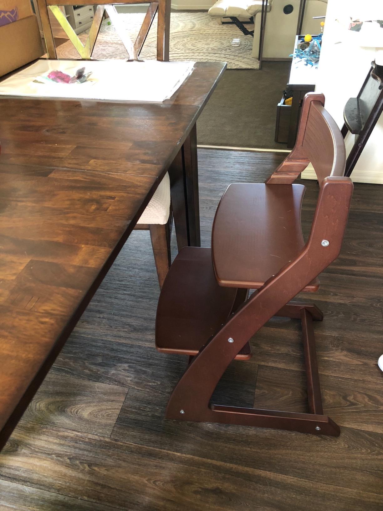 FORNEL Scandinavian Wooden High Chair for Toddlers & Kids | Adjustable Grow-with-Me Montessori Seat for Dining Table | Natural Wood Finish Convertible Highchair customer photo 2