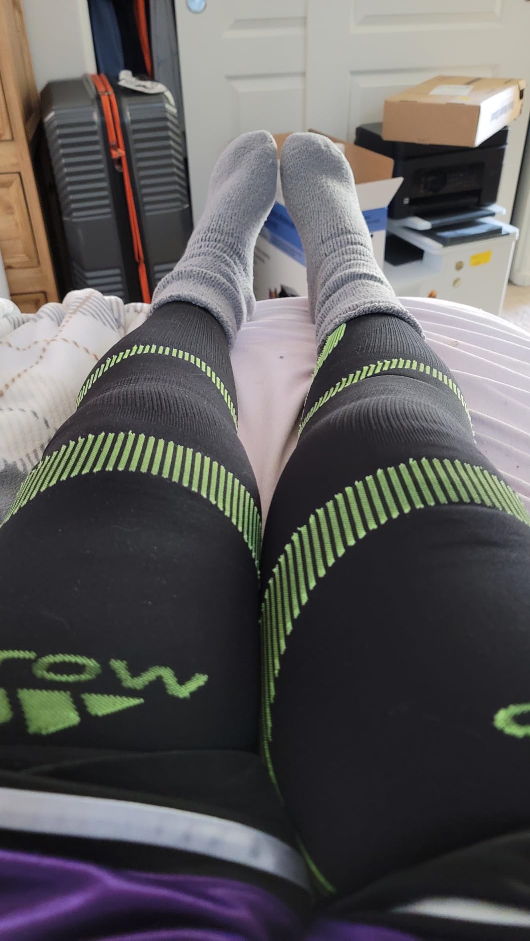 Mojo Compression Socks - 20-30mmHg Graduated Support Thigh-Hi Leg Sleeves with Grip Top - Reduces Swelling, Ideal for Varicose Veins, Lymphedema, DVT Treatment - 1 Pair customer photo 2