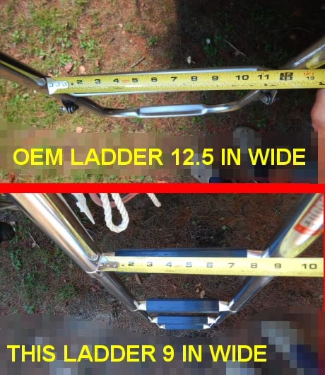 3 Step Boat Ladder, 304 Stainless Steel Telescoping Folding Pontoon Boat Ladder Dock Swim Ladder for Marine Boat Yacht customer photo 2