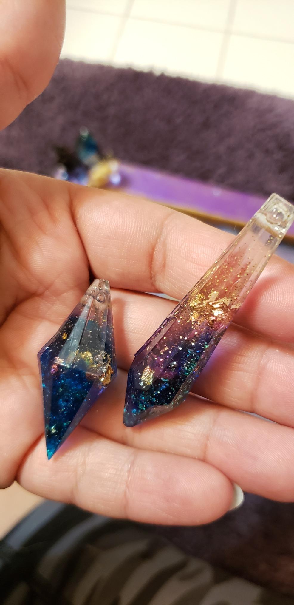 LET'S RESIN Resin Molds 18Pcs Pendulum Crystal Silicone Molds,Multi-Facet UV Resin Jewelry Molds for Quartz Crystals Pendants, Necklace customer photo 2