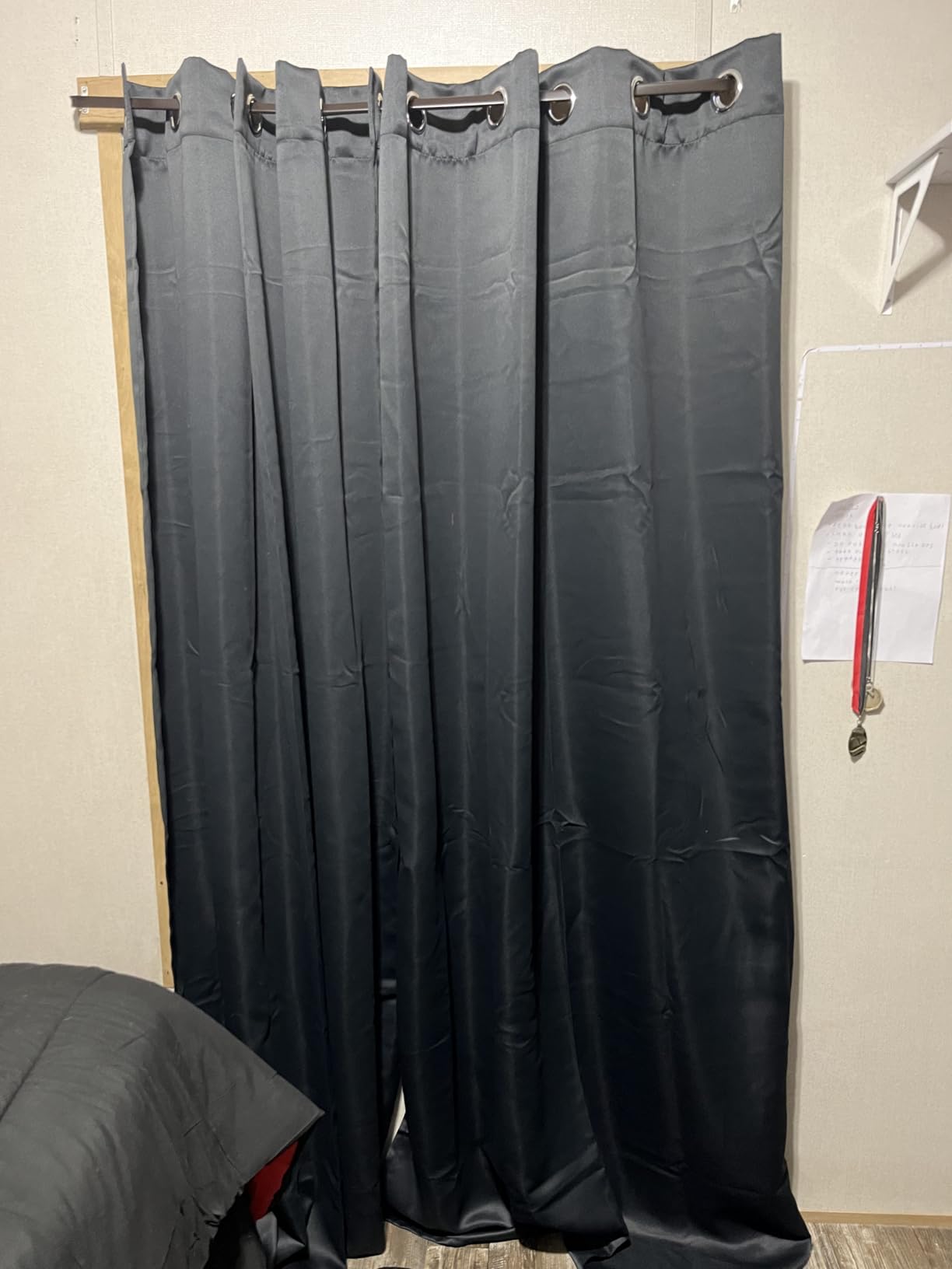 LEMOMO Blackout Curtains 52 x 84 inches Long Black Curtains Set of 2 Panels Thermal Insulated Room Darkening Curtains for Bedroom customer photo 1