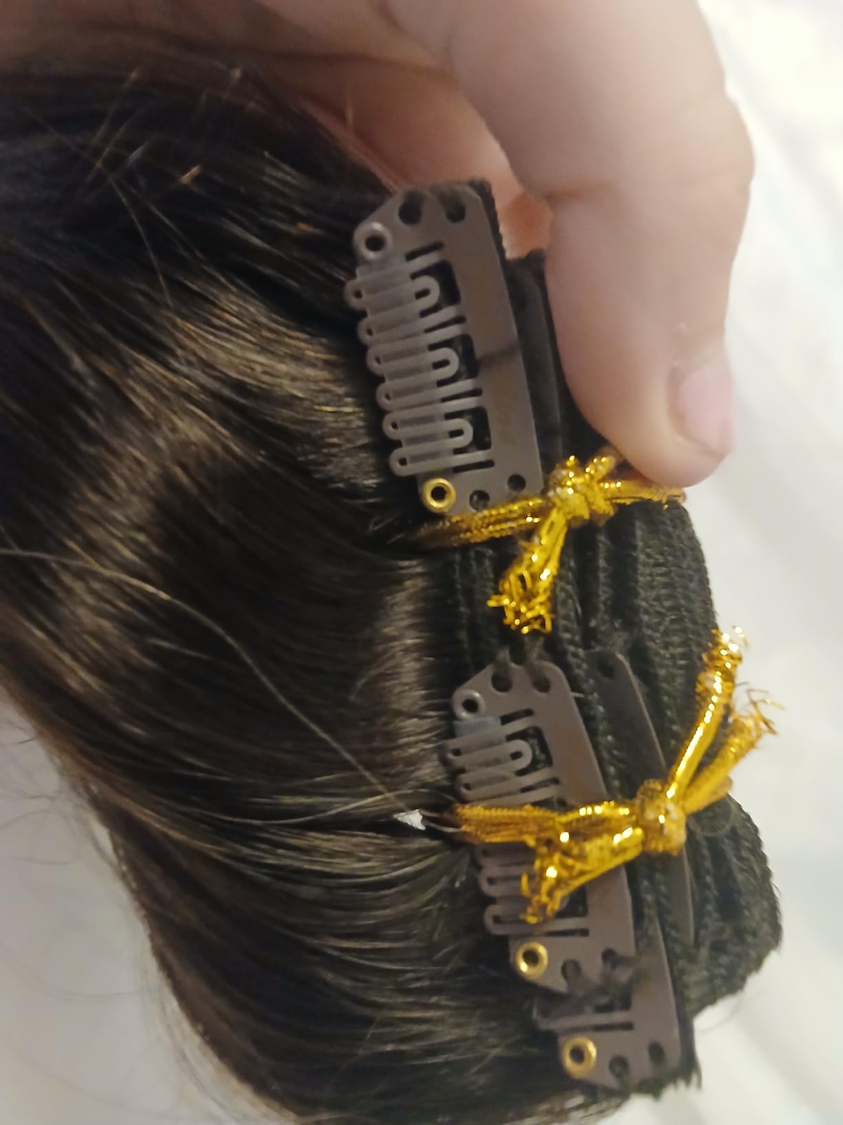 Full Shine Black Clip in Hair Extensions 24 Inch Remy Hair Extensions Clip ins Human Hair Jet Black Natural Hair Clip in Extensions for Long Hair 7 Pieces 120g customer photo 2