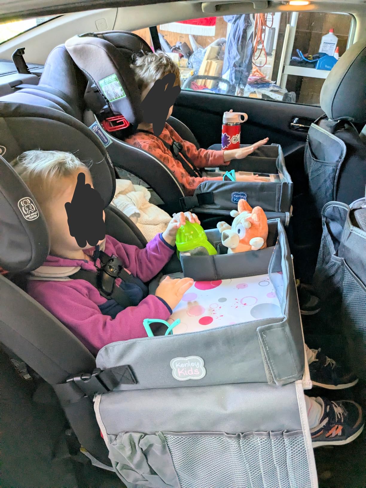 Kenley Kids Travel Tray, Toddler Car Seat Lap Tray, Road Trip Essentials Activity Table (Blue/Gray) customer photo 2