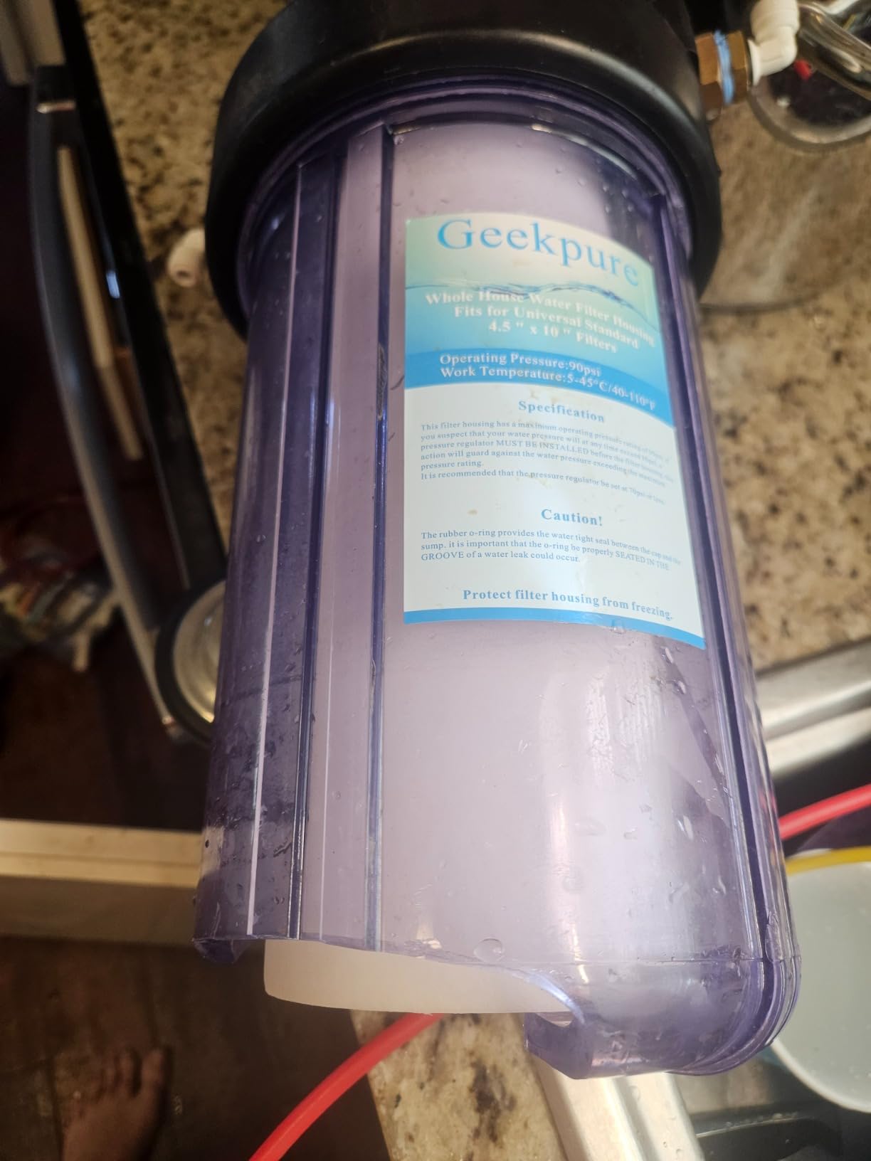 Geekpure 10-Inch Whole House Water Filter Housing-4.5