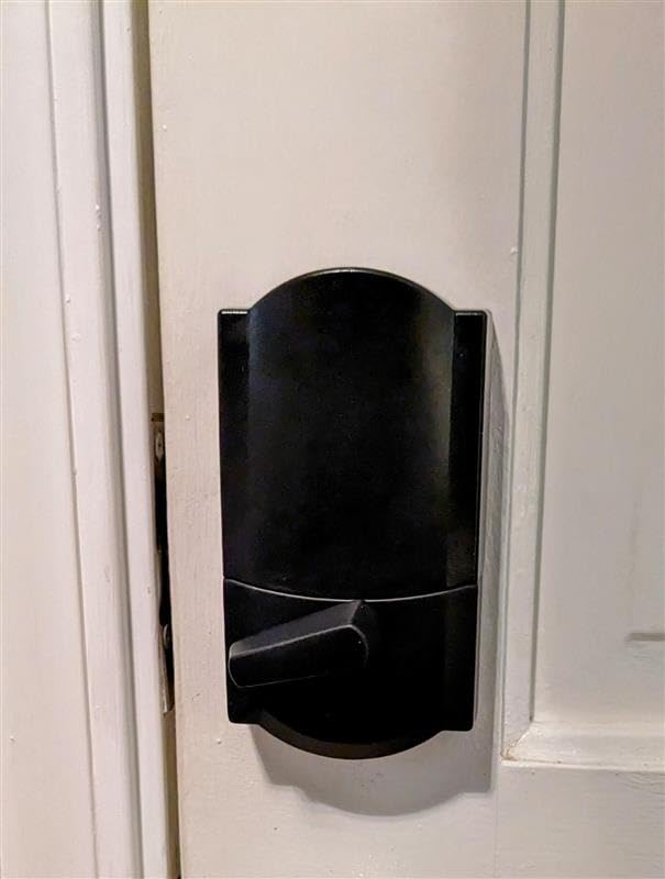 Schlage Encode Smart WiFi Deadbolt Lock with Camelot Trim, Satin Nickel customer photo 1