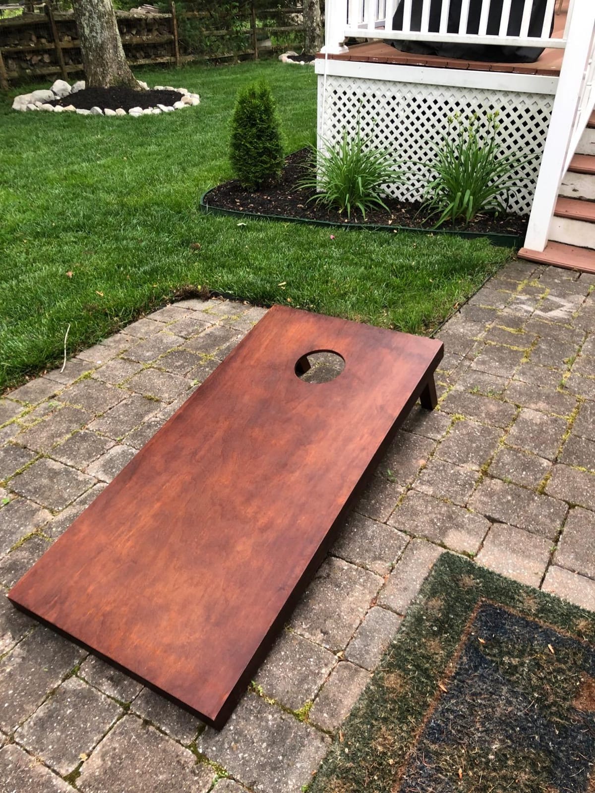 GoSports 4 ft x 2 ft Regulation Size Wooden Cornhole Boards Set with Dark Brown Finish - Includes Carrying Case customer photo 2