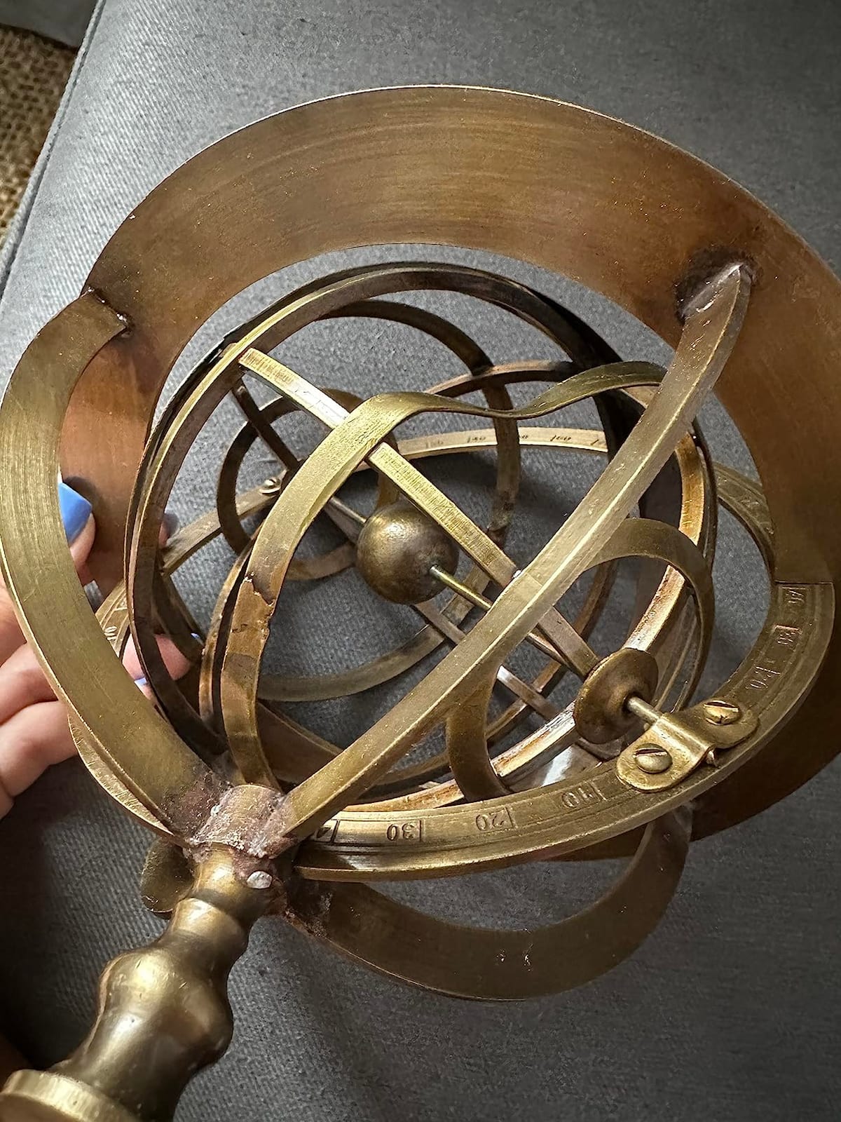 Antique Vintage Zodiac Armillary Brass Sphere Globe Wooden Display | Pirate's Antique Ship Decor | Nagina International (Large, Antique Brass) customer photo 1