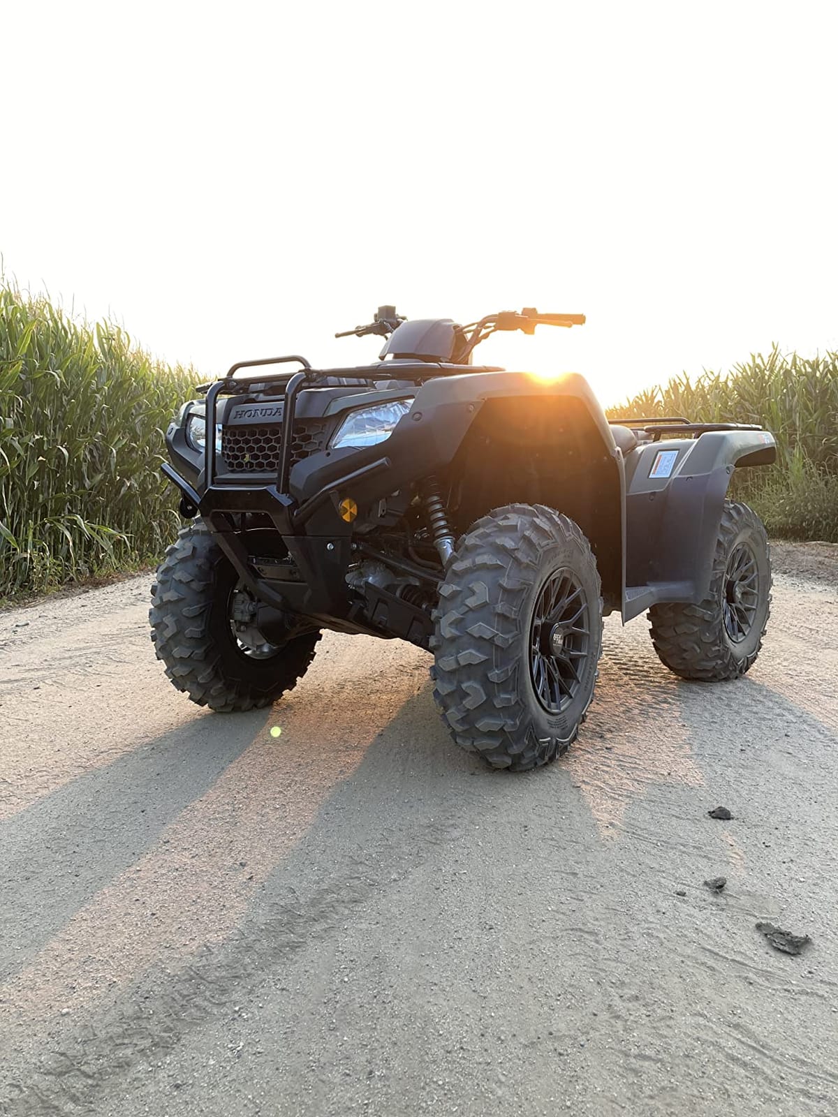 RockTrix RT104 12x7 ATV UTV Wheel 4x110 5+2 Offset, Matte Black, 4pc Set - Compatible with Honda Foreman Rancher Yamaha Grizzly Kodiak customer photo 1