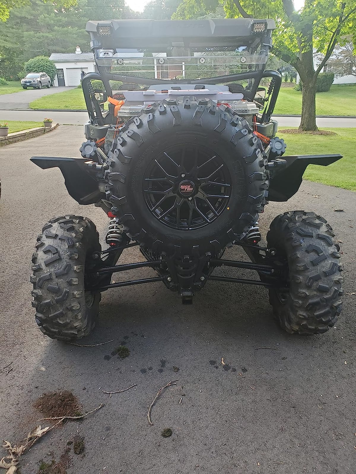RockTrix RT104 12x7 ATV UTV Wheel 4x110 5+2 Offset, Matte Black, 4pc Set - Compatible with Honda Foreman Rancher Yamaha Grizzly Kodiak customer photo 2