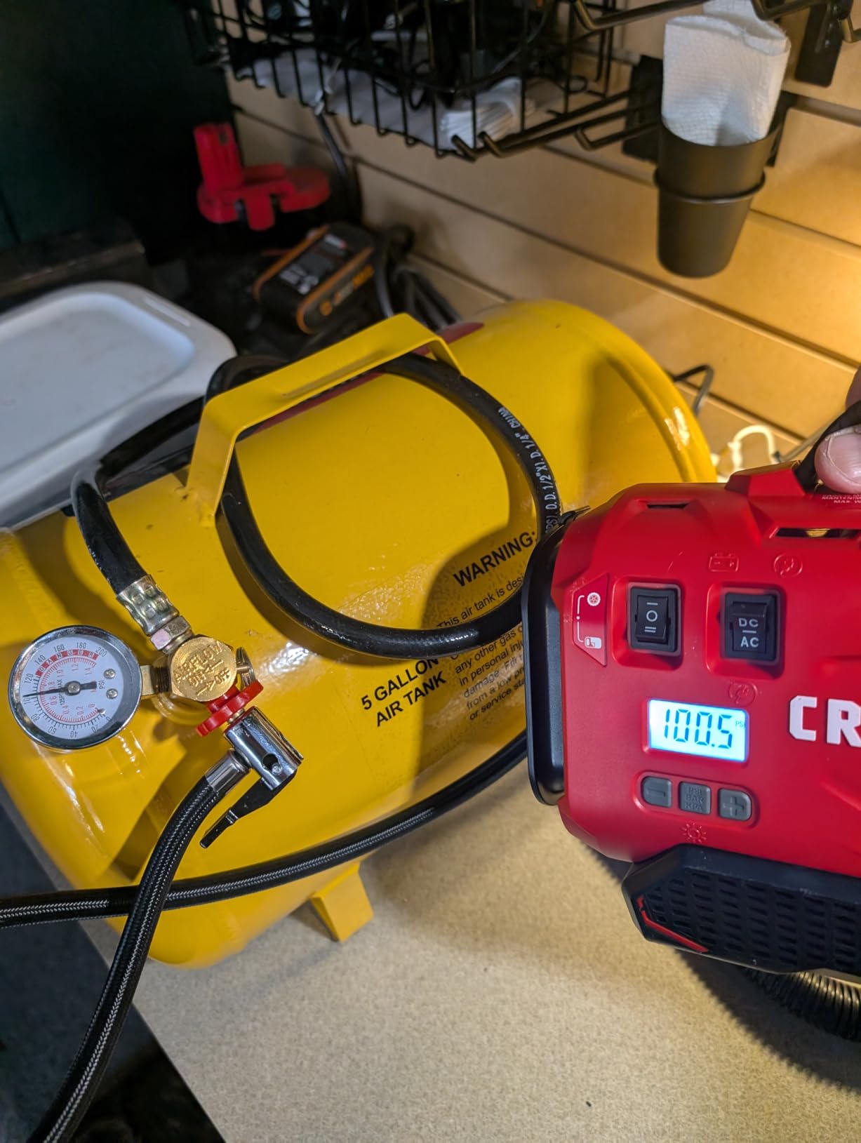 CRAFTSMAN V20 Tire Inflator Portable Air Compressor, Car Air Pump, 3 Modes Tire Pump: Cordless, 120V Corded, and 12V Car Adapter, Battery Sold Separately (CMCE520B) customer photo 1