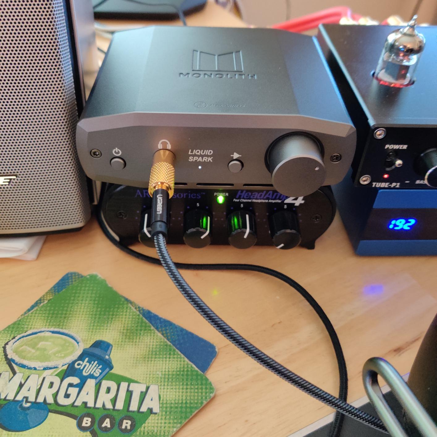 Monolith 133304 Liquid Spark Headphone Amplifier - by Alex Cavalli with RCA Input, Single 1/4 Output 1.3Watt@50R, 108Db customer photo 1