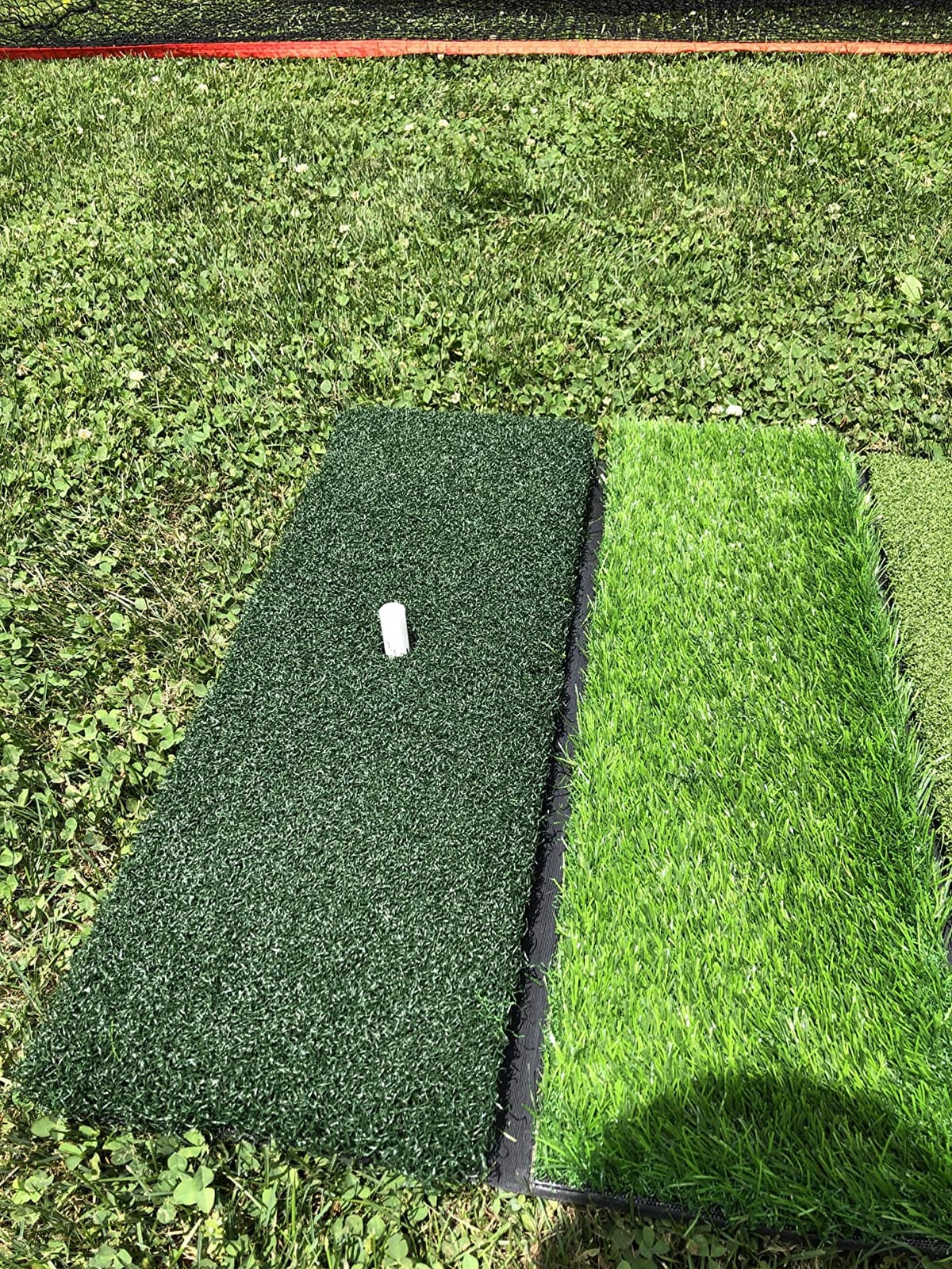GoSports Tri-Turf XL Golf Hitting Mat – 24x24 in Golf Practice Mat for Indoor/Outdoor Training, Fairway Rough Tee Turf, Portable Golf Mat for Backyard, Garage & Golf Simulator Use customer photo 2