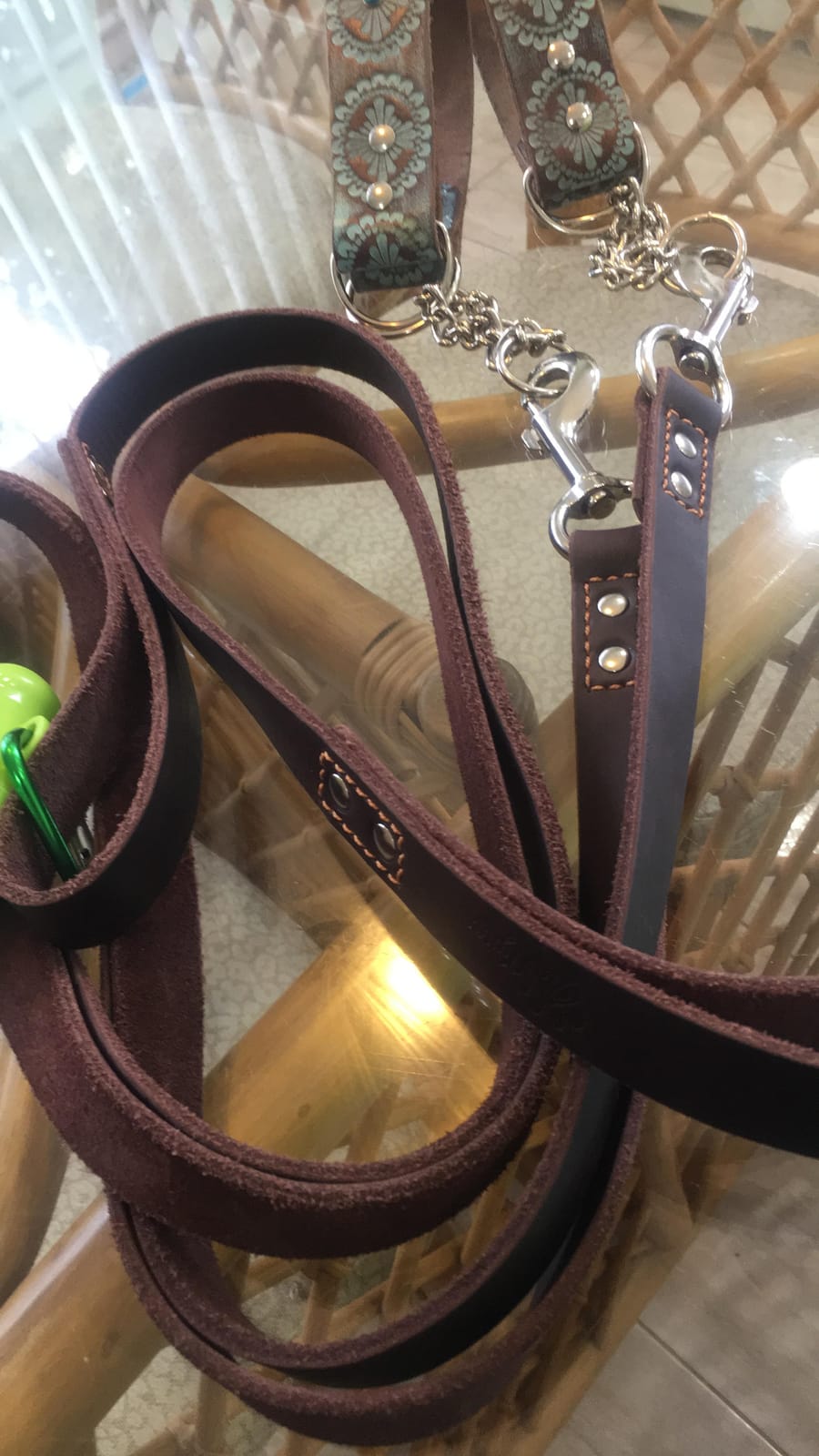 ADITYNA Black Leather Dog Leash for Large & Extra-Large Dogs, 6ft x 1