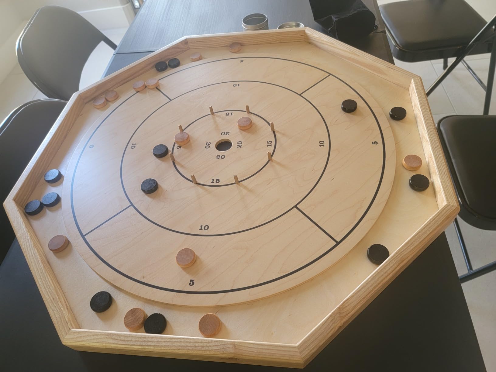 The Gold Standard Board - Traditional Octagon Crokinole Board Game Set customer photo 2