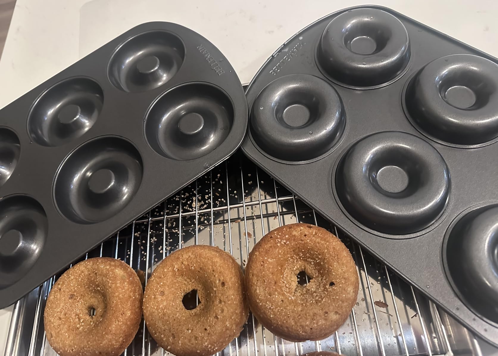 Bellemain Nonstick Donut Pan for Baking, 6-Cavity Stainless Steel - 2 pack | premium steel, donut or bagel pan customer photo 1