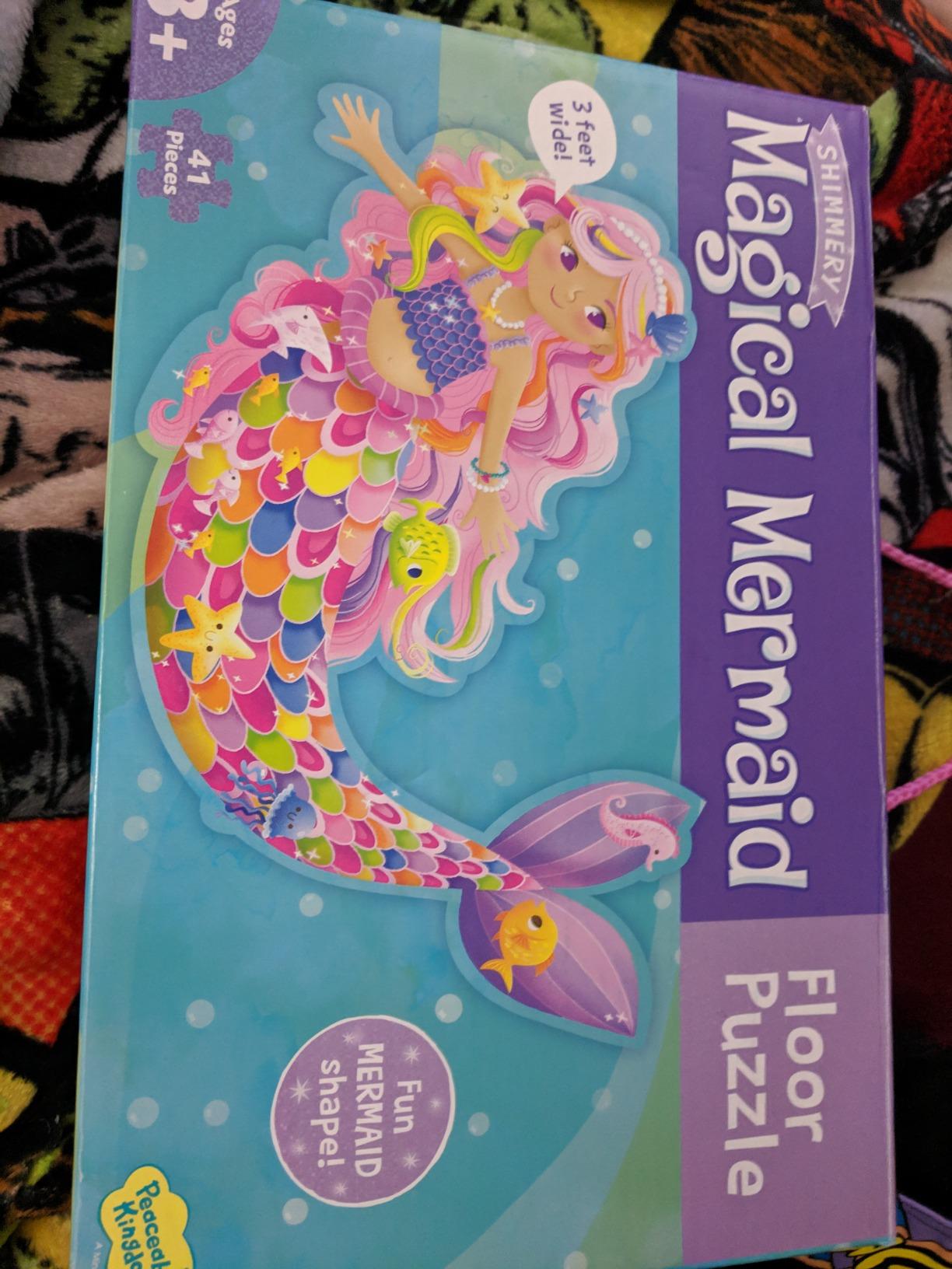 Peaceable Kingdom Jumbo Mermaid Floor Puzzle 41 Pieces | A 41-piece floor puzzle that builds focus and patience. Ages 3+. customer photo 2