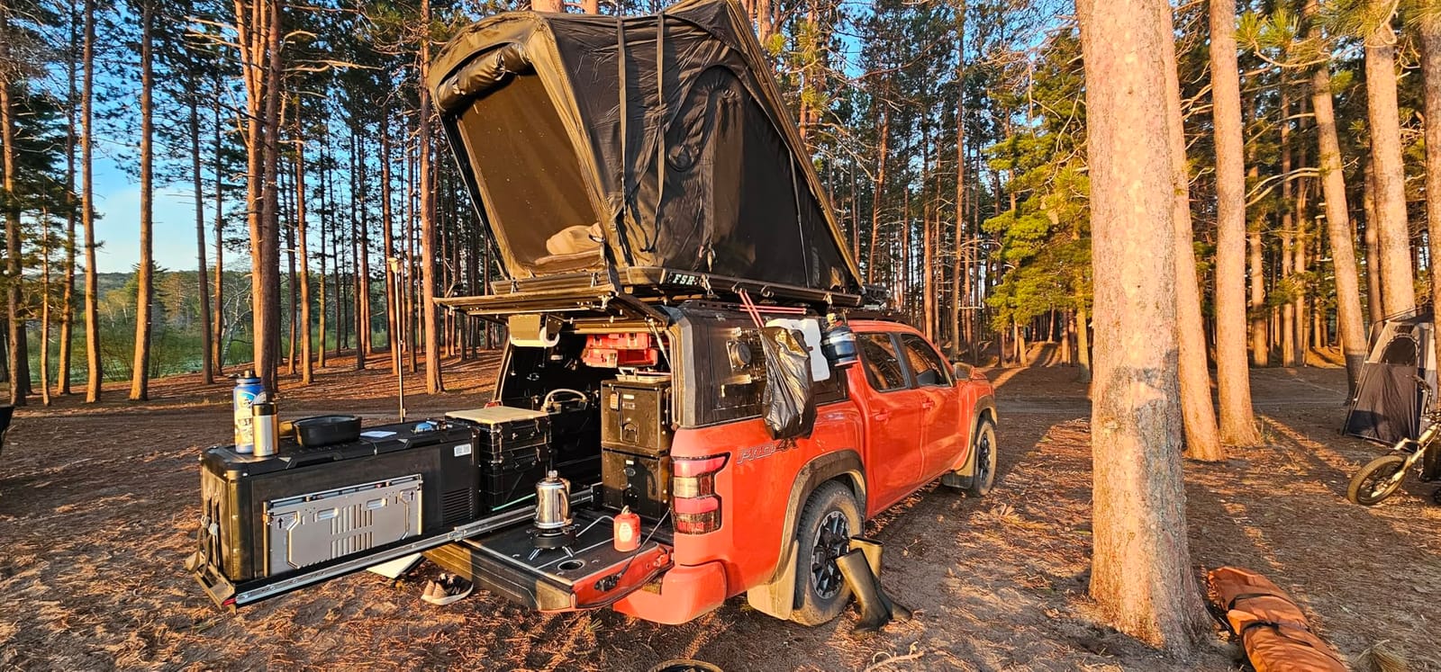 Overland Vehicle Systems Cargo Box With Slide Out Drawer Size - Two Stage Dual Black Powder Coat Universal Fitment - Marine Grade Stainless Steel Hardware customer photo 1