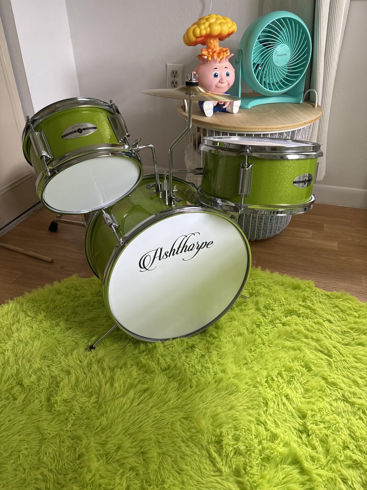 Ashthorpe 3-Piece Complete Kids Drum Set - Junior Beginner Kit with 14