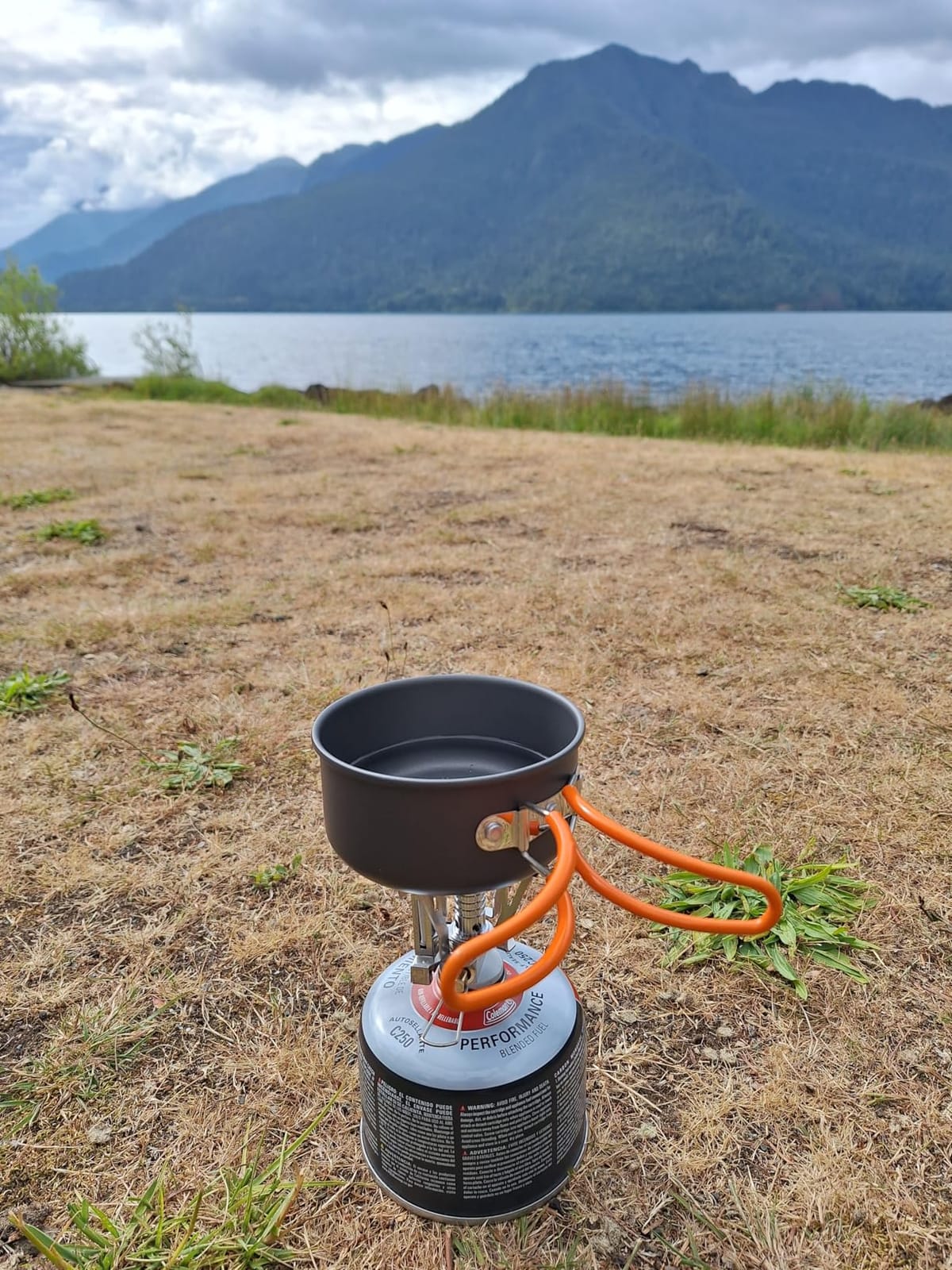 Odoland Camping Cookware Mess Kit, Lightweight Pot Stove Spork Set | Portable 6pcs Backpacking Gear with Carry Mesh Bag for Outdoor Camping Cooking Hiking and Picnic customer photo 1