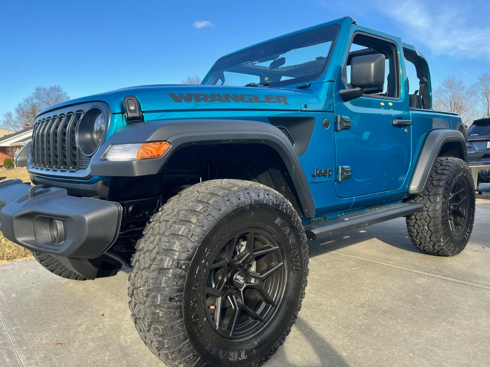 RockTrix RT105 17 inch Wheel Compatible with Jeep Wrangler JK JL 17x9 5x5 Wheels (+12mm Offset, 5.5in Backspace) 5x5 PCD, 71.5mm Bore, Black Wheel Also fits Commander Grand Cherokee Gladiator JT Rims customer photo 2