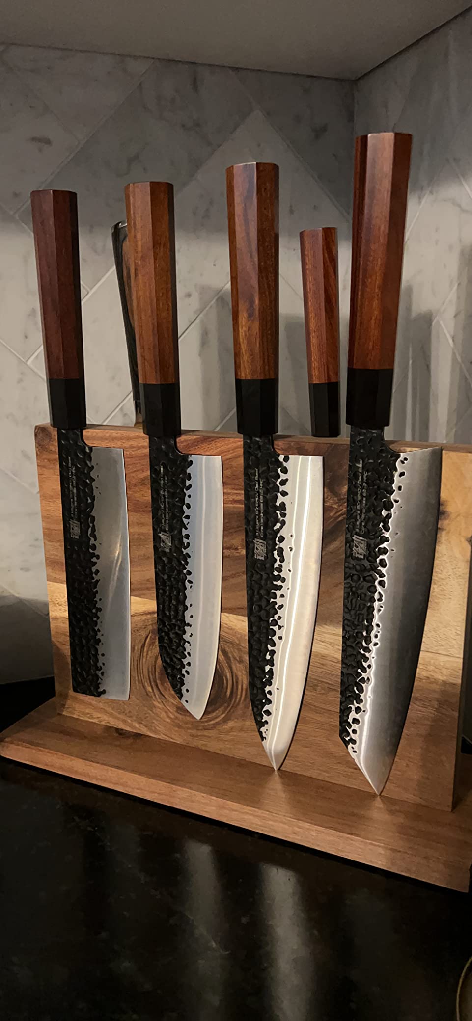FINDKING Japanese Nakiri Knife 7 Inch, Vegetable Cleaver with High Carbon Steel Blade, Rosewood Octagonal Handle, for Vegetable Prep, Slicing, Chopping and Mincing, Dynasty Series customer photo 2