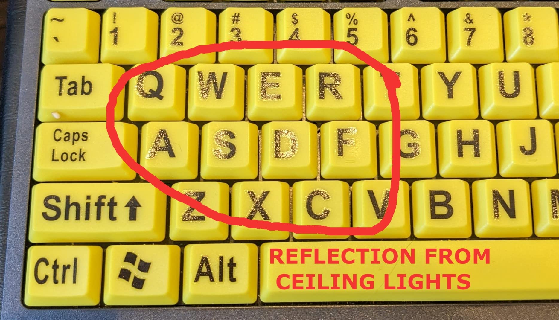 BOOGIIO Large Print Computer Keyboard, Wired USB High Contrast Keyboard with Oversized Print Letters for Visually Impaired Low Vision Individuals (Yellow+Black) customer photo 1