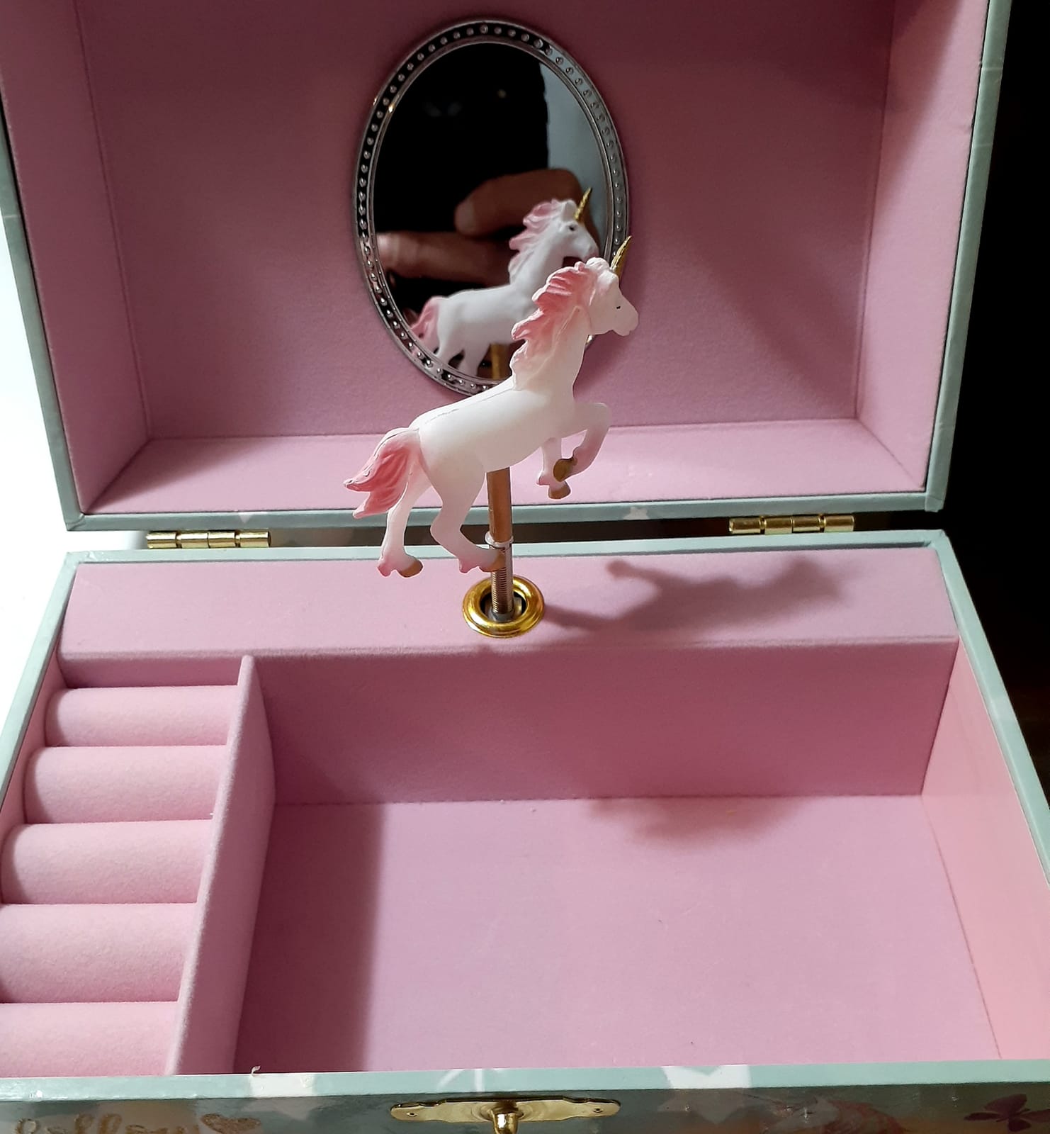 The Memory Building Co Ballerina Musical Jewelry Box Plays Classic Melody, Storage Organizer Music Box for Kids Ages 6-12, MDF Wood w/ 2 Fabric Lined Ring Bracelet Necklace Treasure Compartments customer photo 1