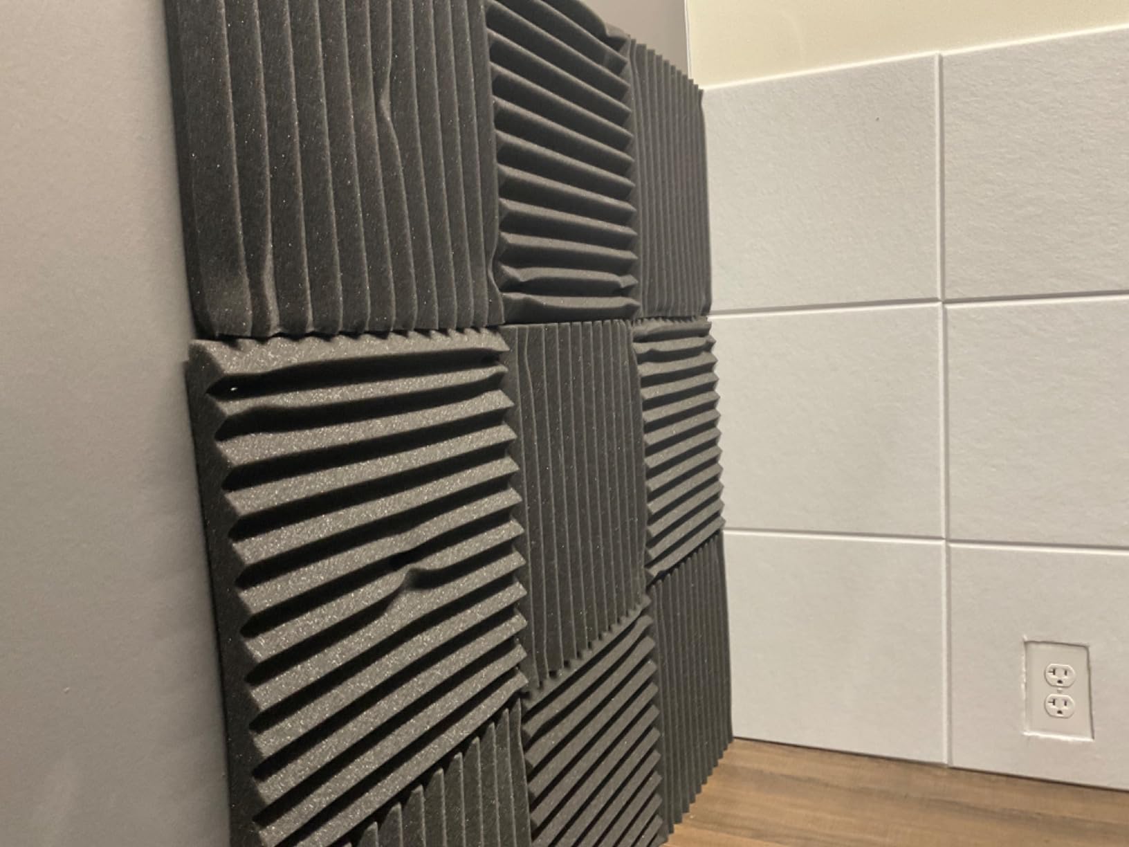 96 Pack Allxinlog Absorb the echo Acoustic Foam Panel Wedge Studio Soundproofing Wall Tiles 12