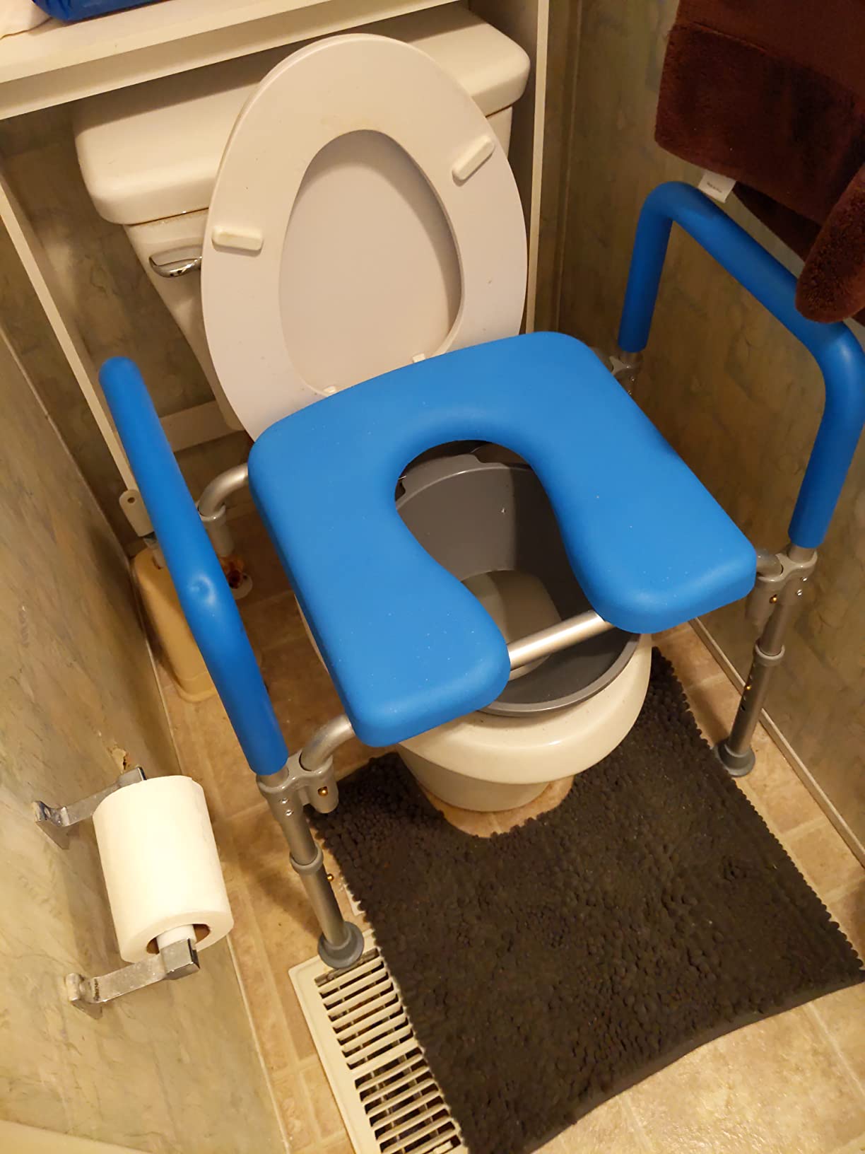 Ultimate Raised Toilet Seat with Handles, Padded, Armrests, Adjustable Height, Premium Elevated Toilet Seat for Elderly Bathroom Safety with Arms, Standard and Elongated Toilets customer photo 1