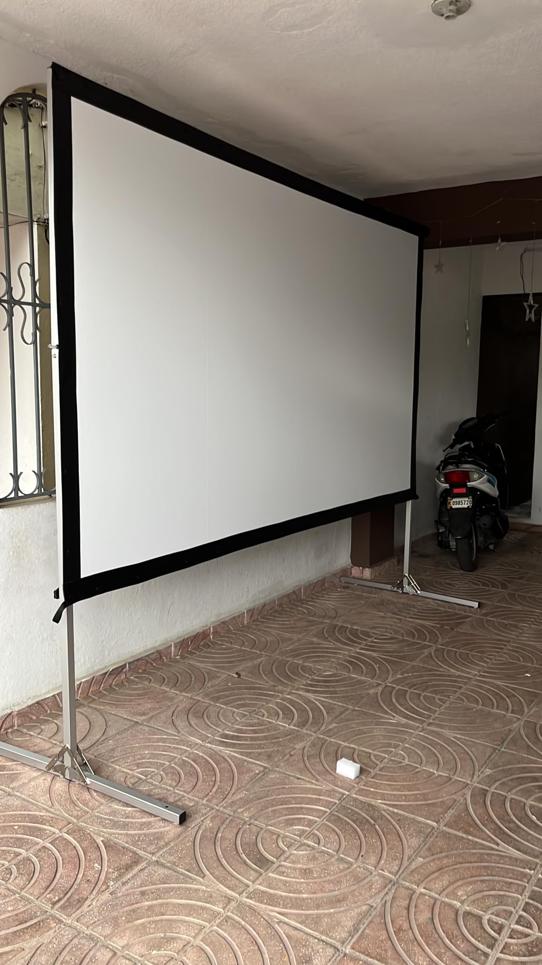Projector Screen 120 inch,Outdoor Projector Screen with 3-Layers PVC customer photo 1