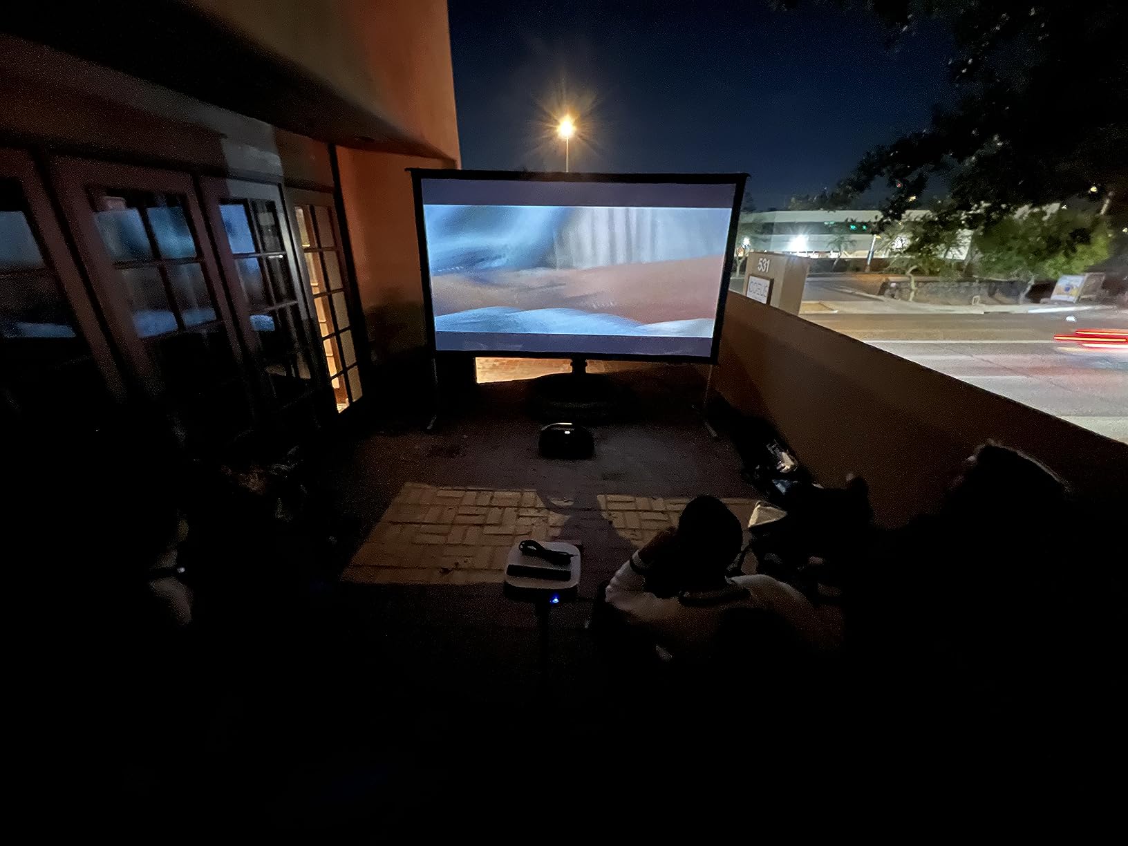 Projector Screen 120 inch,Outdoor Projector Screen with 3-Layers PVC customer photo 2