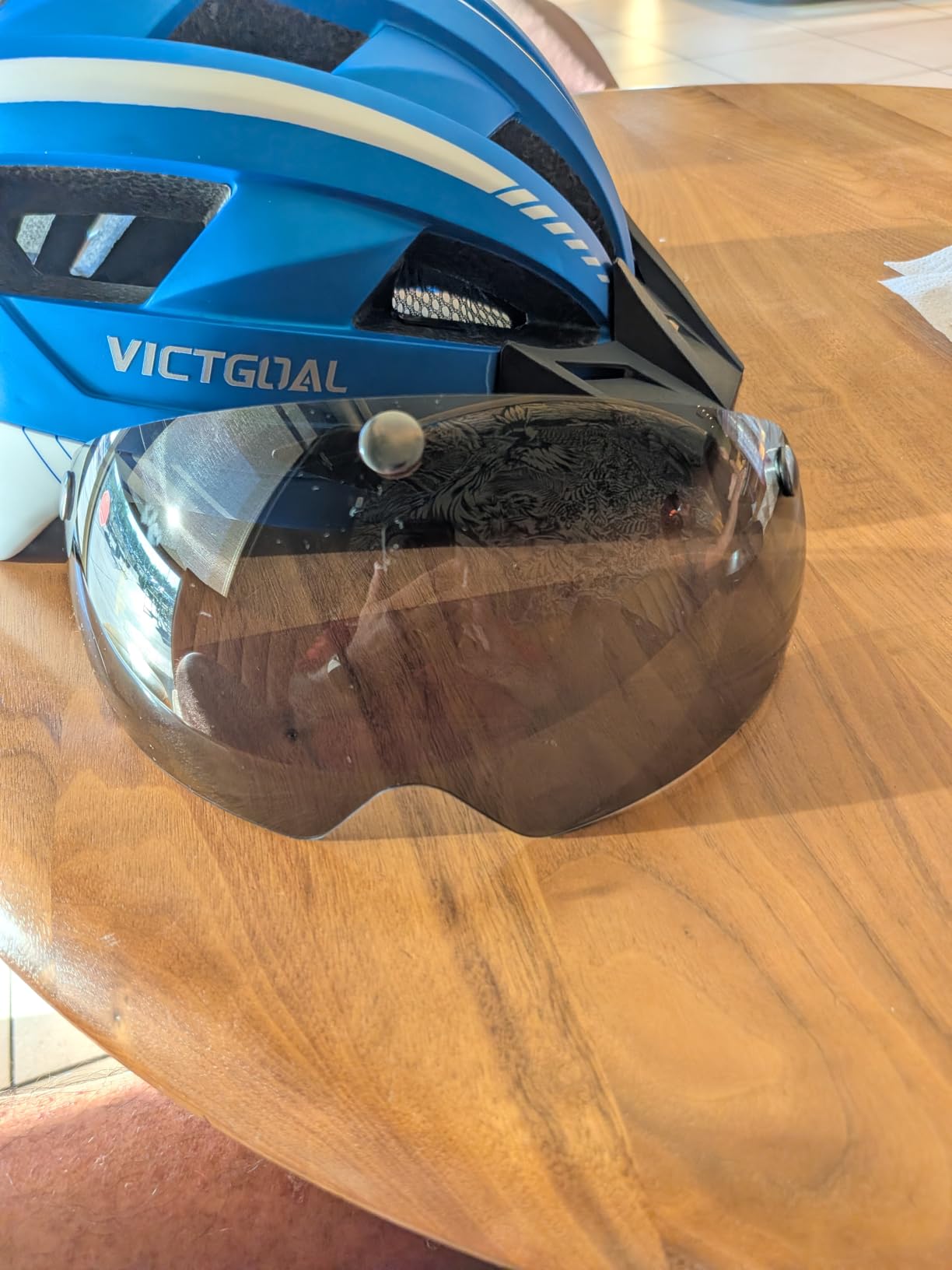 VICTGOAL Bike Helmet Adult Men Women with LED Rear Light, M/L/XL Sizes | 3 Modes Rechargeable Rear Light, Magnetic Goggles, Removable Sun Visor, 54-63cm Range for Adult Youth Outdoor Road Cycling customer photo 2