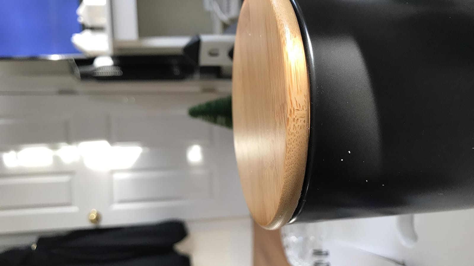Ceramic Food Storage Jar Canister Modern Design Food Canisters with Airtight Seal Bamboo Lid,Loose Tea Coffee Spice Nuts Snacks Seasonings Storage Canister Caddy (Black 31.67oz/900ml) customer photo 2
