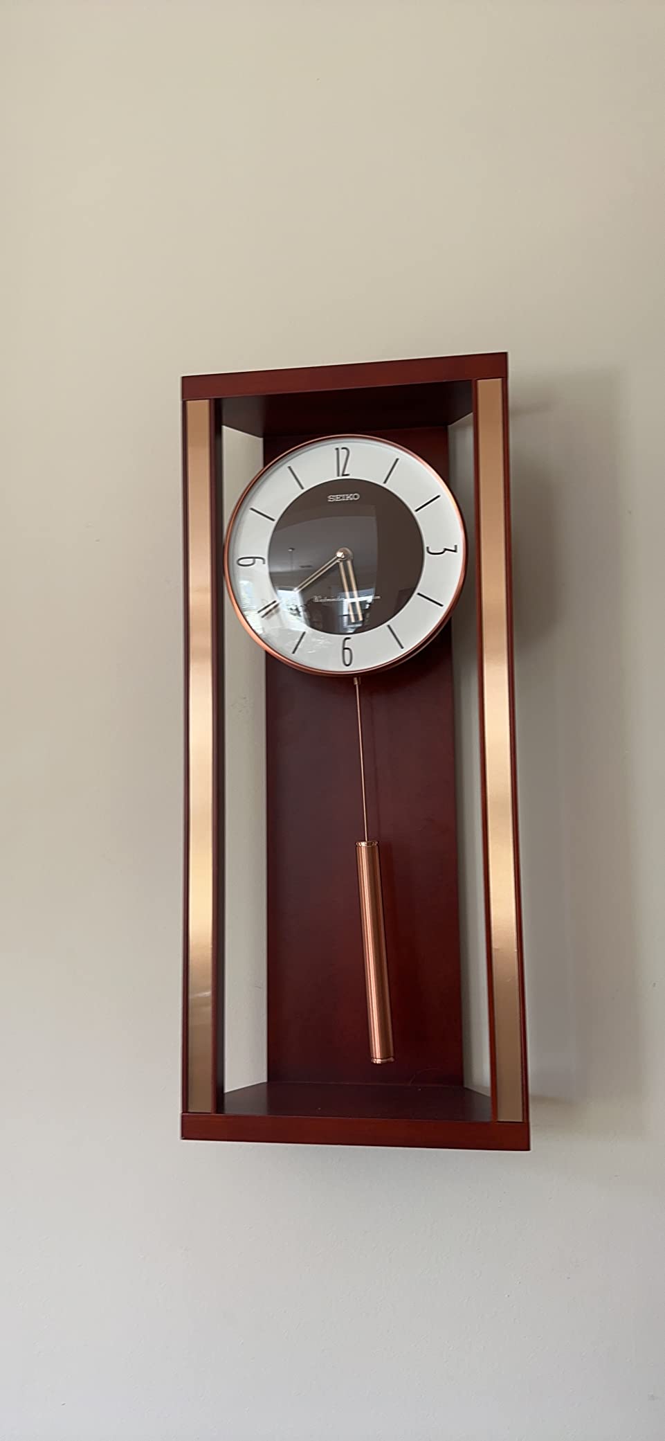 SEIKO Modern & Sophisticated Wall Clock with Pendulum and Dual Chimes customer photo 1