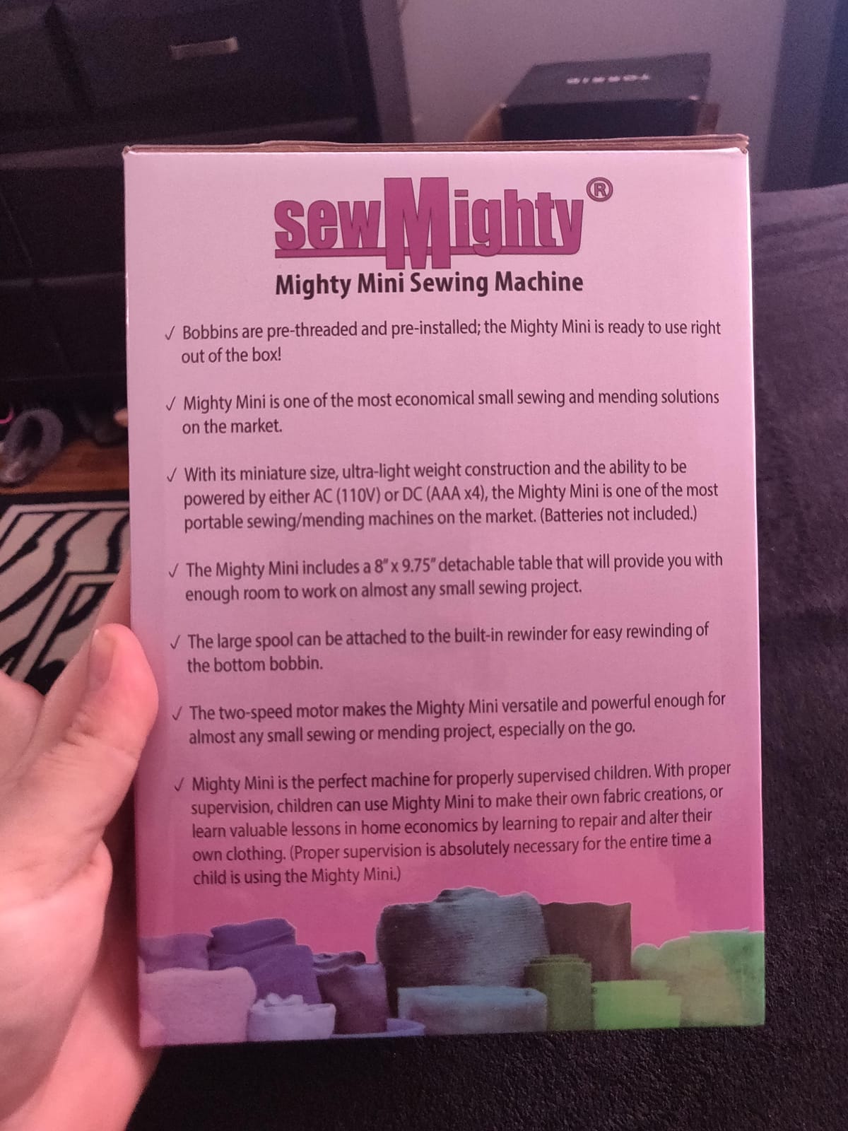 Mini Sewing Machine for Kids, Beginners, Travel & More- Portable, Battery Powered, use for Traveling, Quick Repairs, Small Projects & Children– Dual-Speed, AC & DC power, Foot Pedal & More customer photo 2