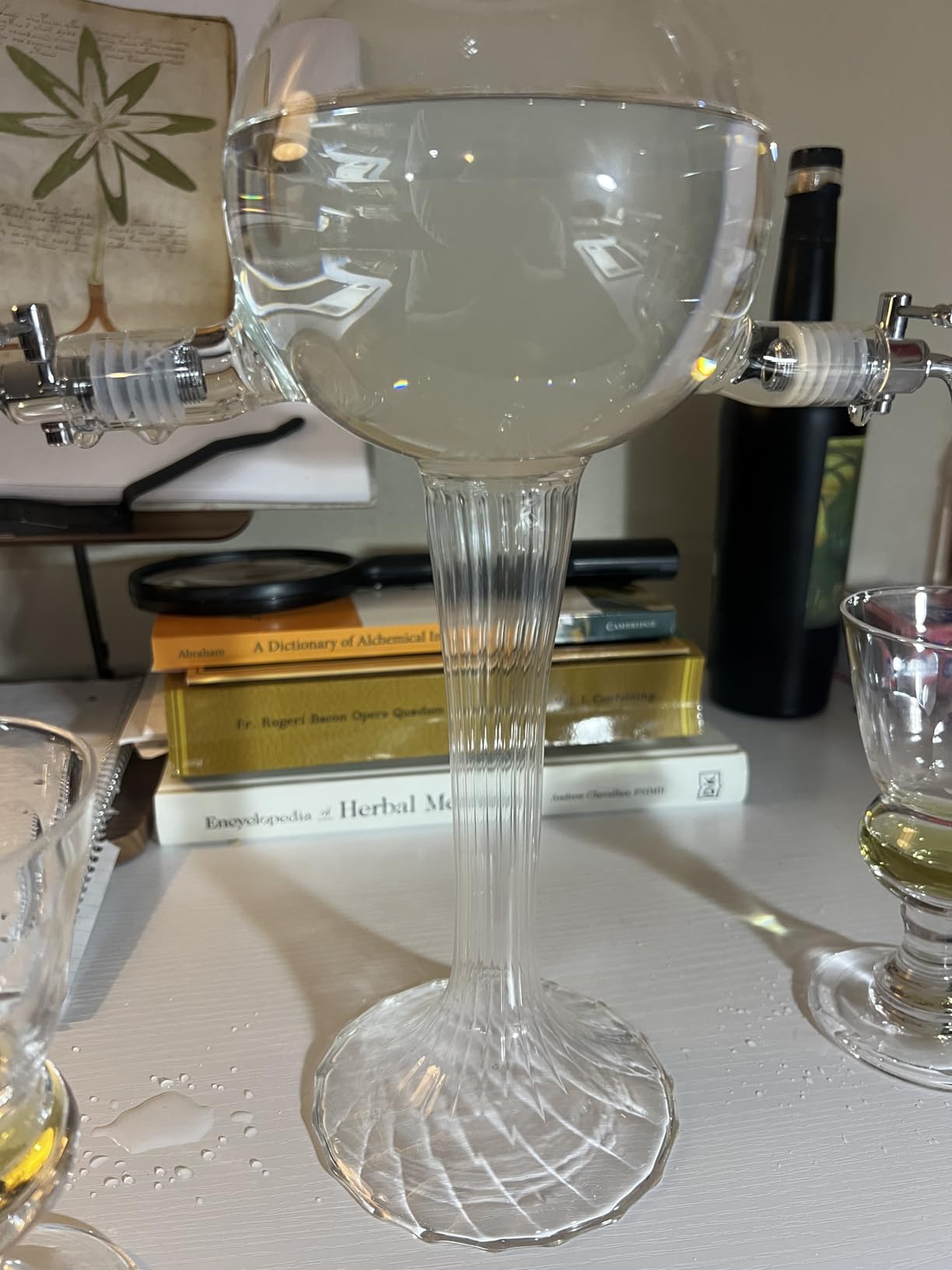 Absinthe Fountain Set - Glass Pearl Bubble Fountain with 2 Spouts, Absinthe Dripper Set, Complete with 2 Reservoir Pontarlier Absinthe Glasses and Absinthe Spoons. customer photo 1