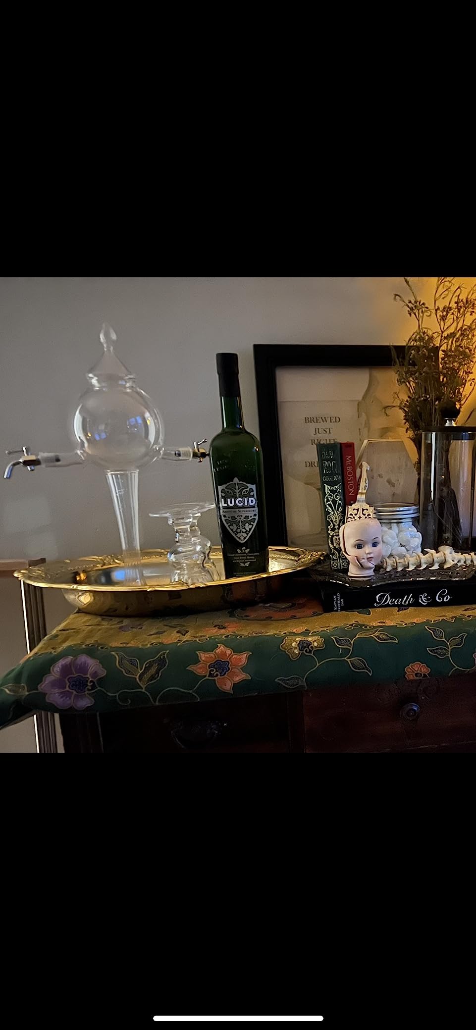 Absinthe Fountain Set - Glass Pearl Bubble Fountain with 2 Spouts, Absinthe Dripper Set, Complete with 2 Reservoir Pontarlier Absinthe Glasses and Absinthe Spoons. customer photo 2