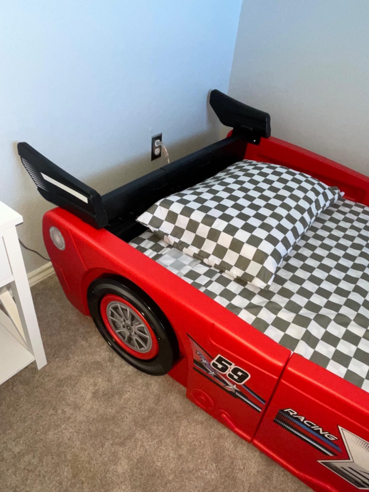 Delta Children Grand Prix Race Car Toddler-to-Twin Bed, Blue customer photo 1