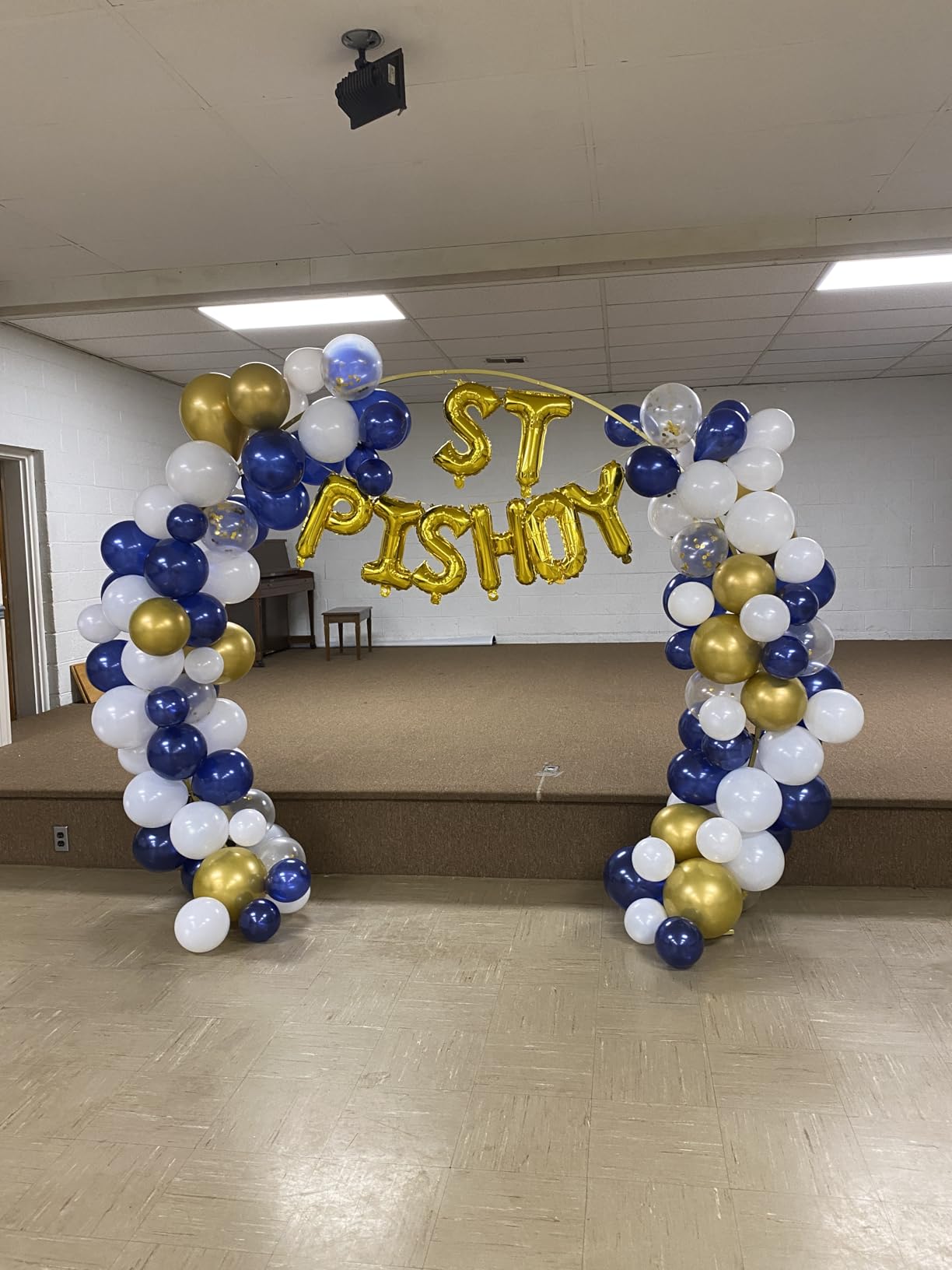 YMSZ Navy Blue Gold Balloons Arch Kit, Blue Balloon Arch Kit for Boys Men customer photo 2