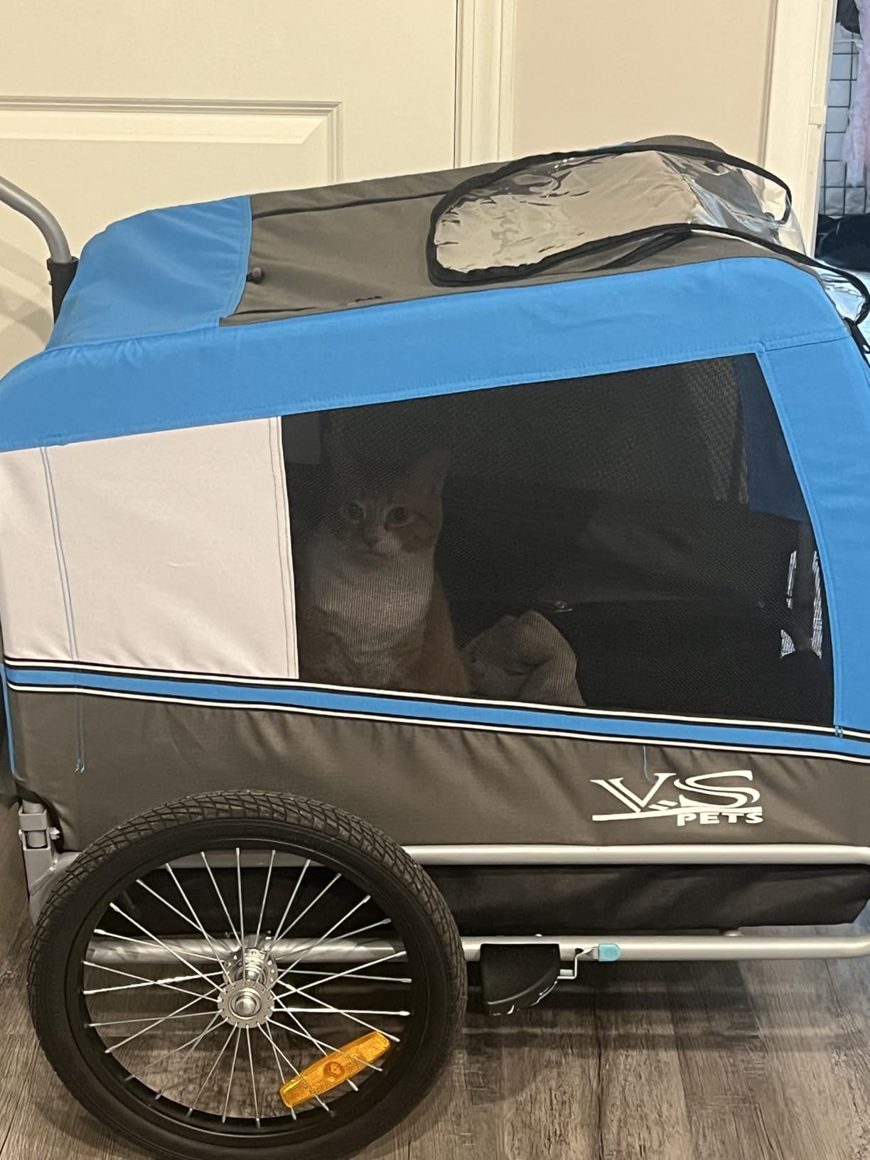 Tiggo Veelar Sports Pets Large Dog Bike Trailer & Stroller for Medium,Large Dog or Multiple Small Dogs, Pet Stroller for Dogs Up to 78 lbs, Parking Brakes, Low Center of Gravity customer photo 1