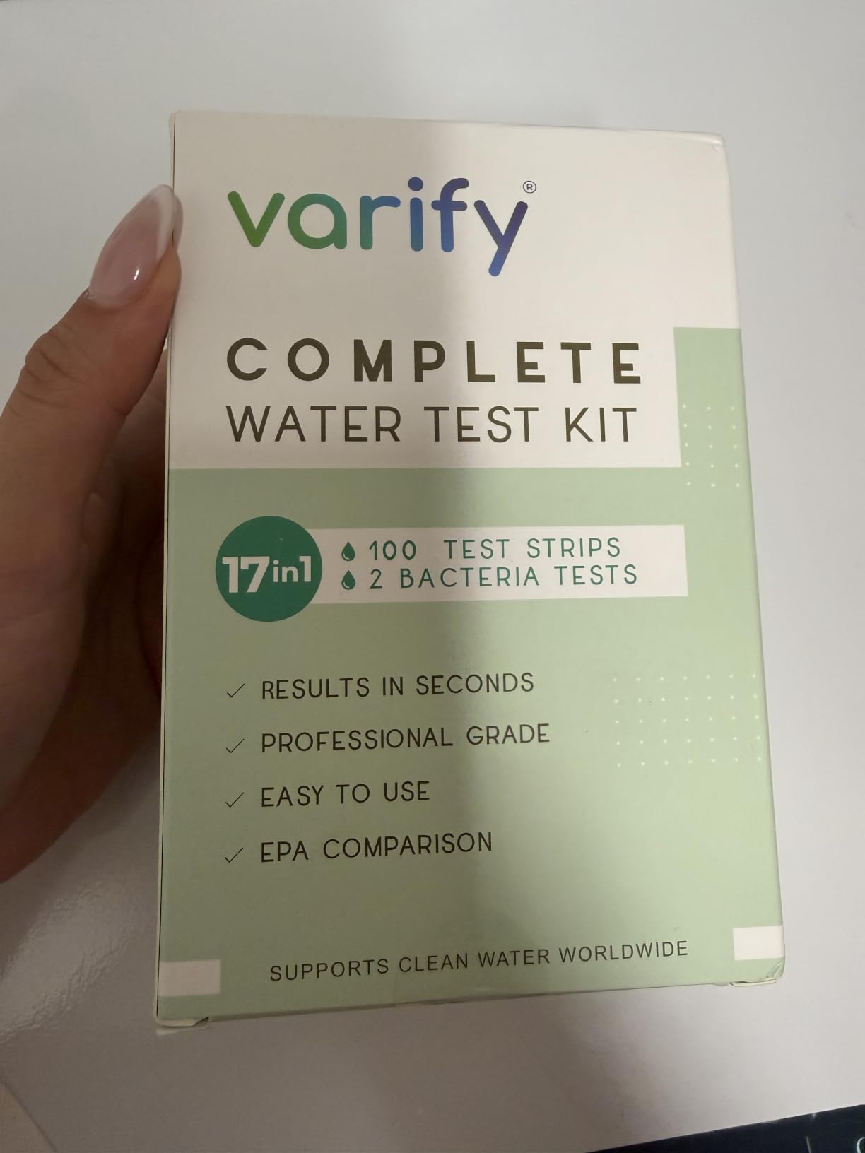 Varify 17in1 Complete Drinking Water Test Kit - 100 Strips + 2 Bacteria Tester Kits - Well, Tap, Home, City Water Testing Strip for Lead, Alkaline, Chlorine, Hardness, Iron, Fluoride, Copper & More customer photo 2