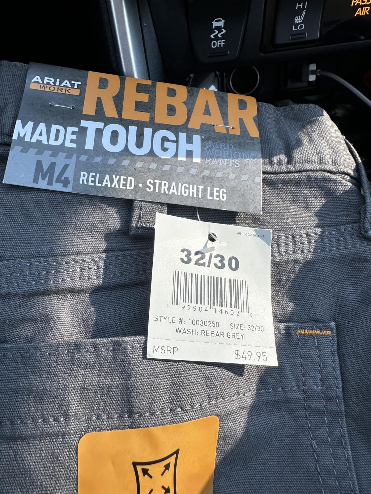 ARIAT Work Rebar M4 Low Rise DuraStretch Made Tough Stackable Straight Leg Pants customer photo 1
